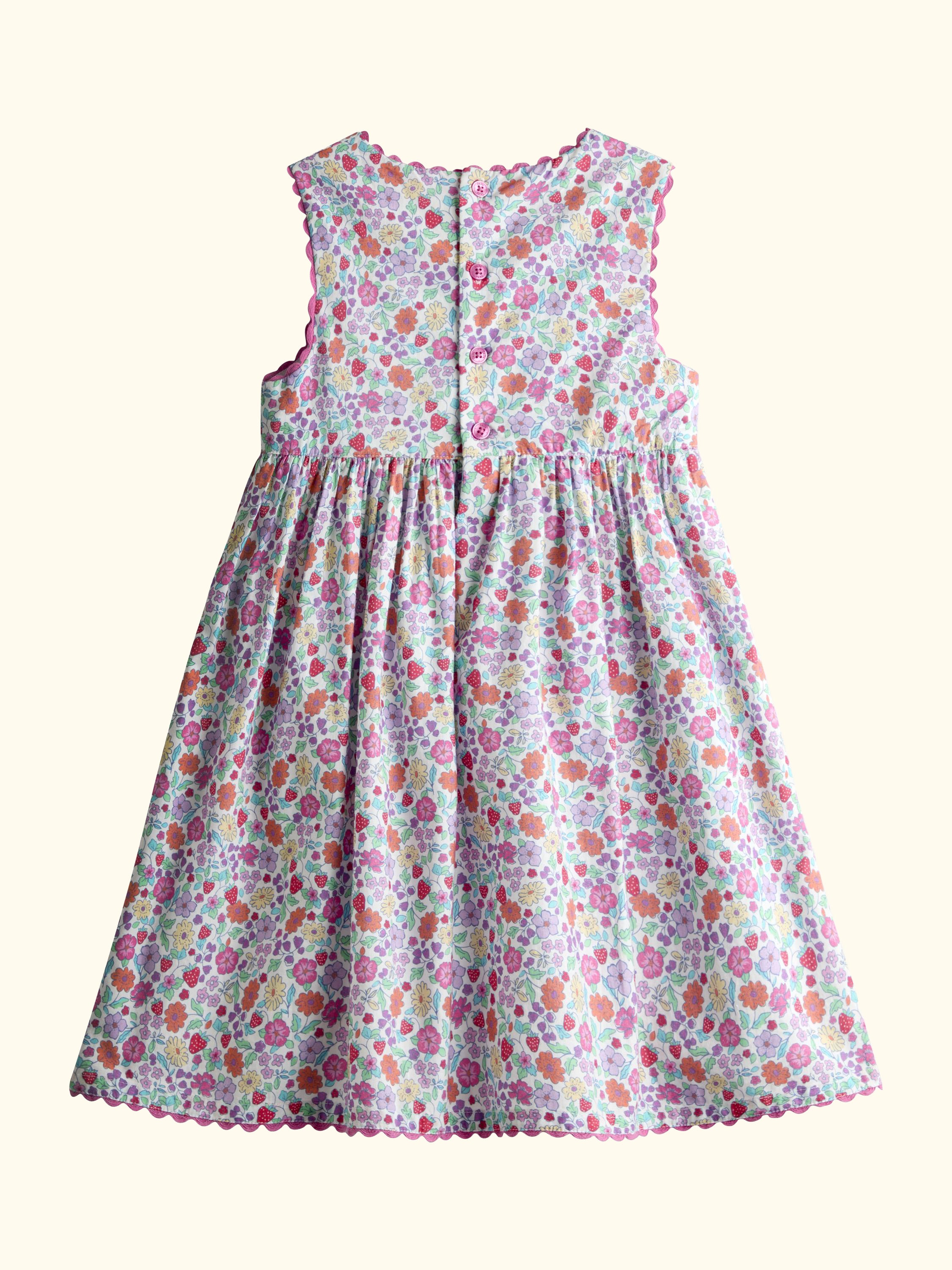 Kids' Sleeveless Floral Dress, Mid Pink