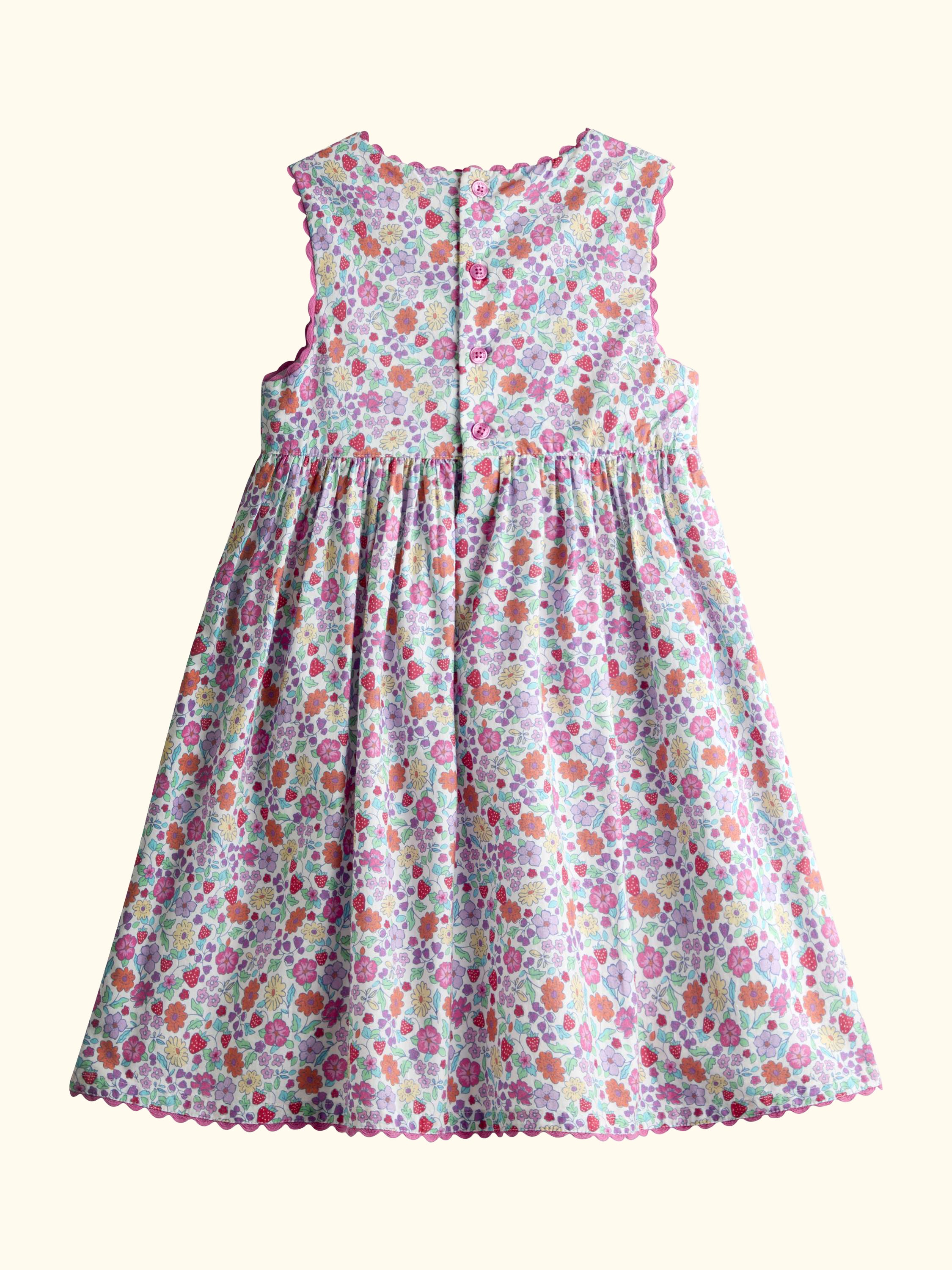 Kids' Sleeveless Floral Dress, Mid Pink