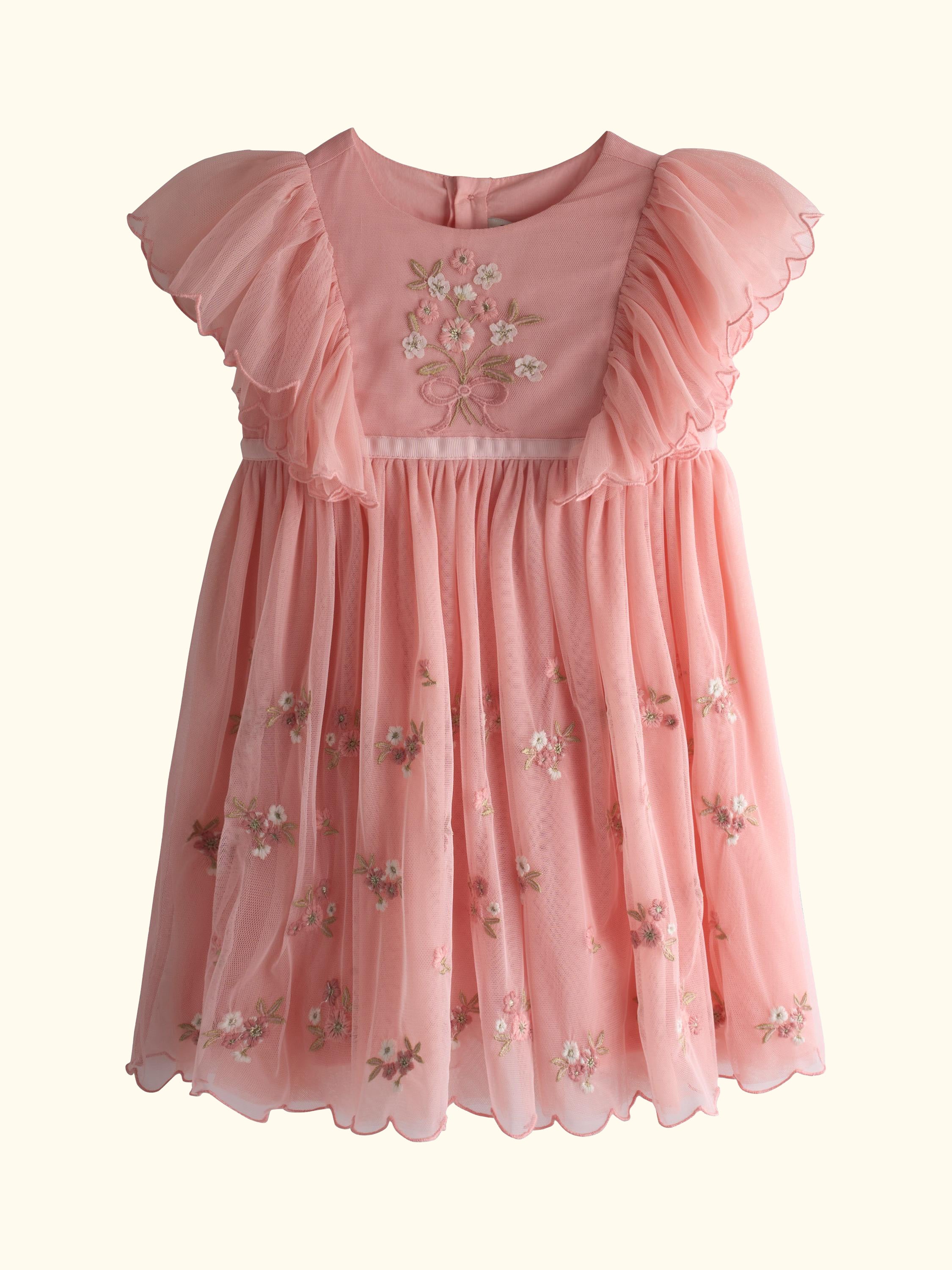 Kids' Embroidered Party Dress, Light Pink