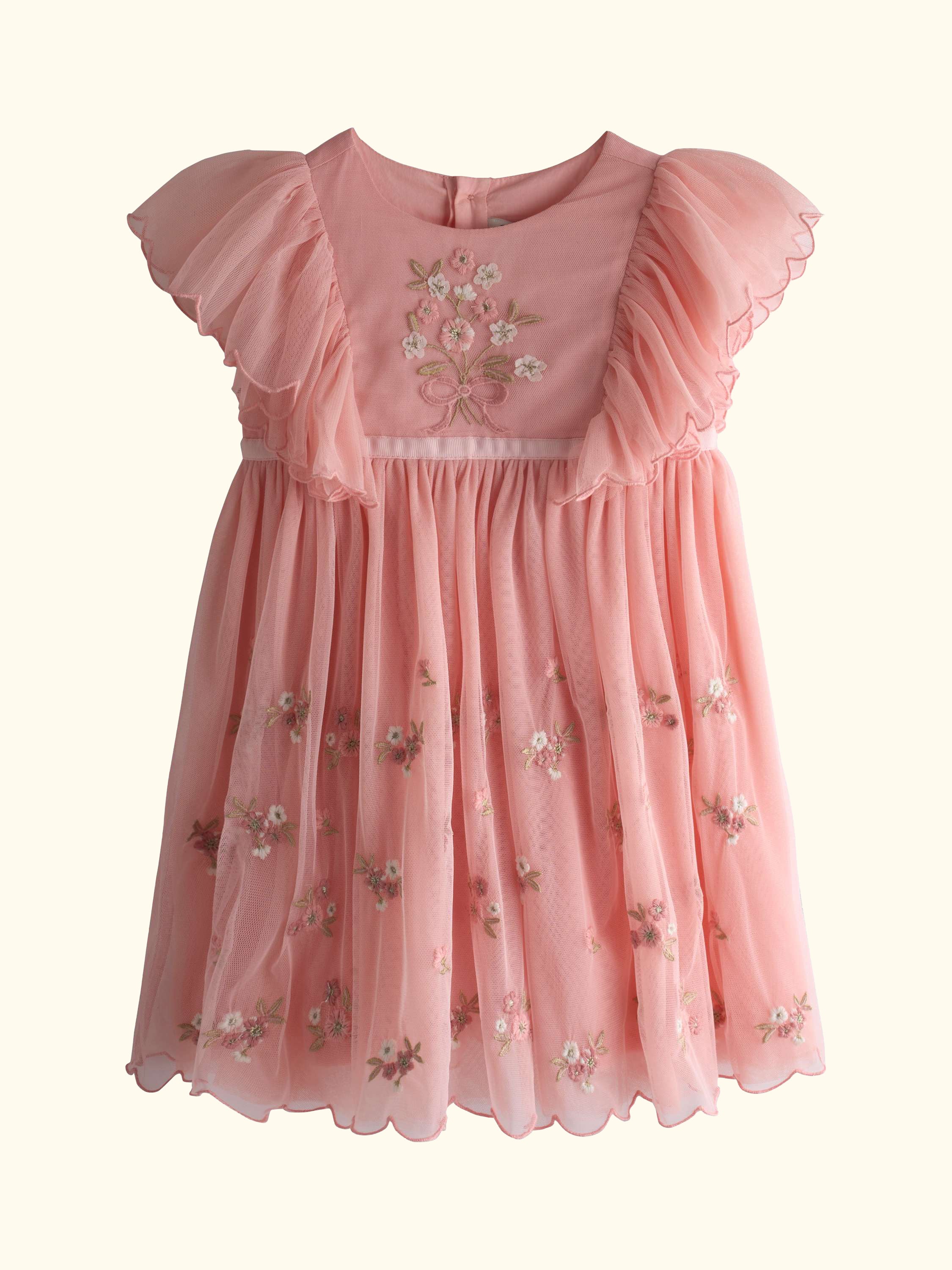 Kids' Embroidered Party Dress, Light Pink
