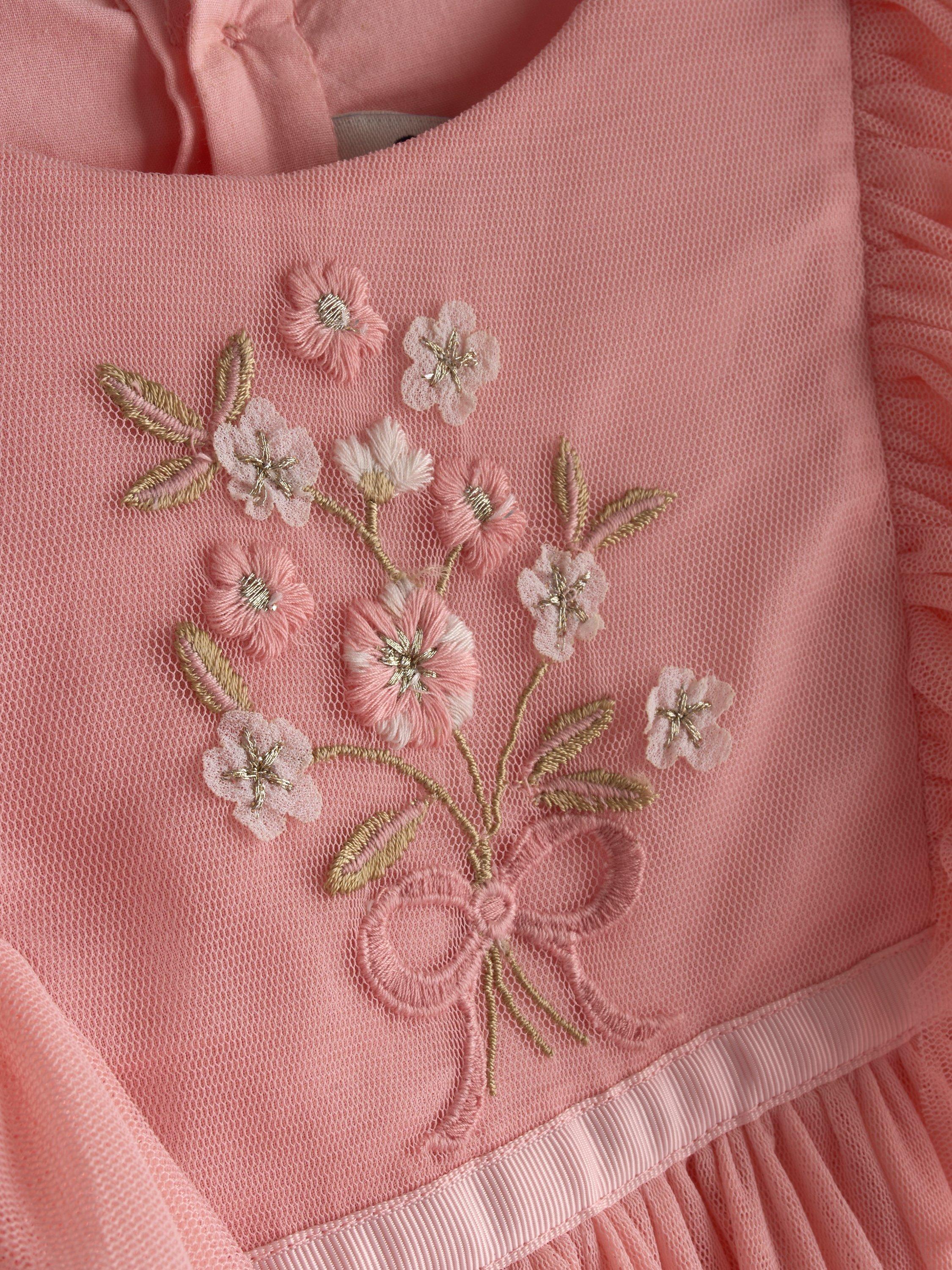Kids' Embroidered Party Dress, Light Pink