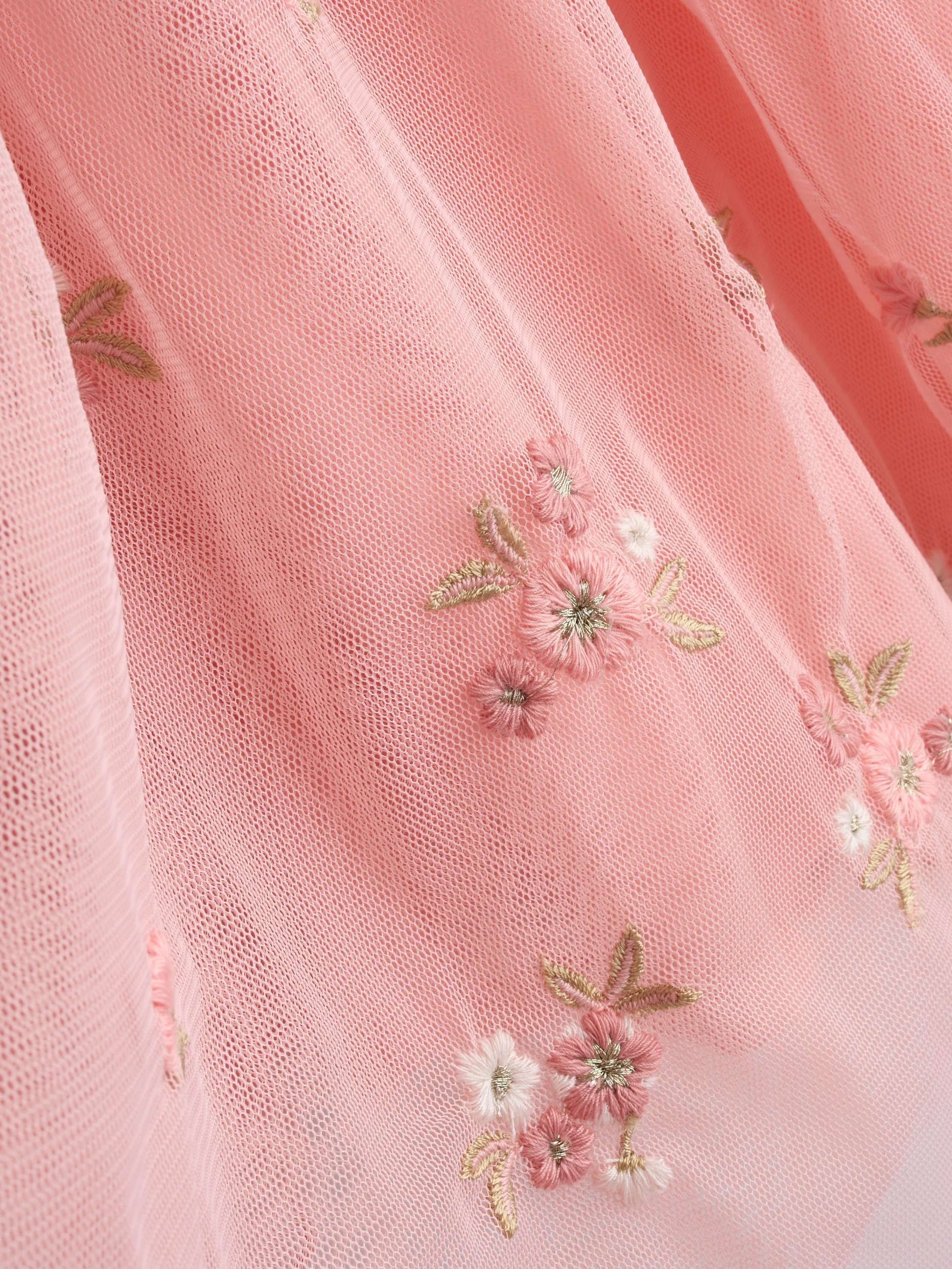 Kids' Embroidered Party Dress, Light Pink
