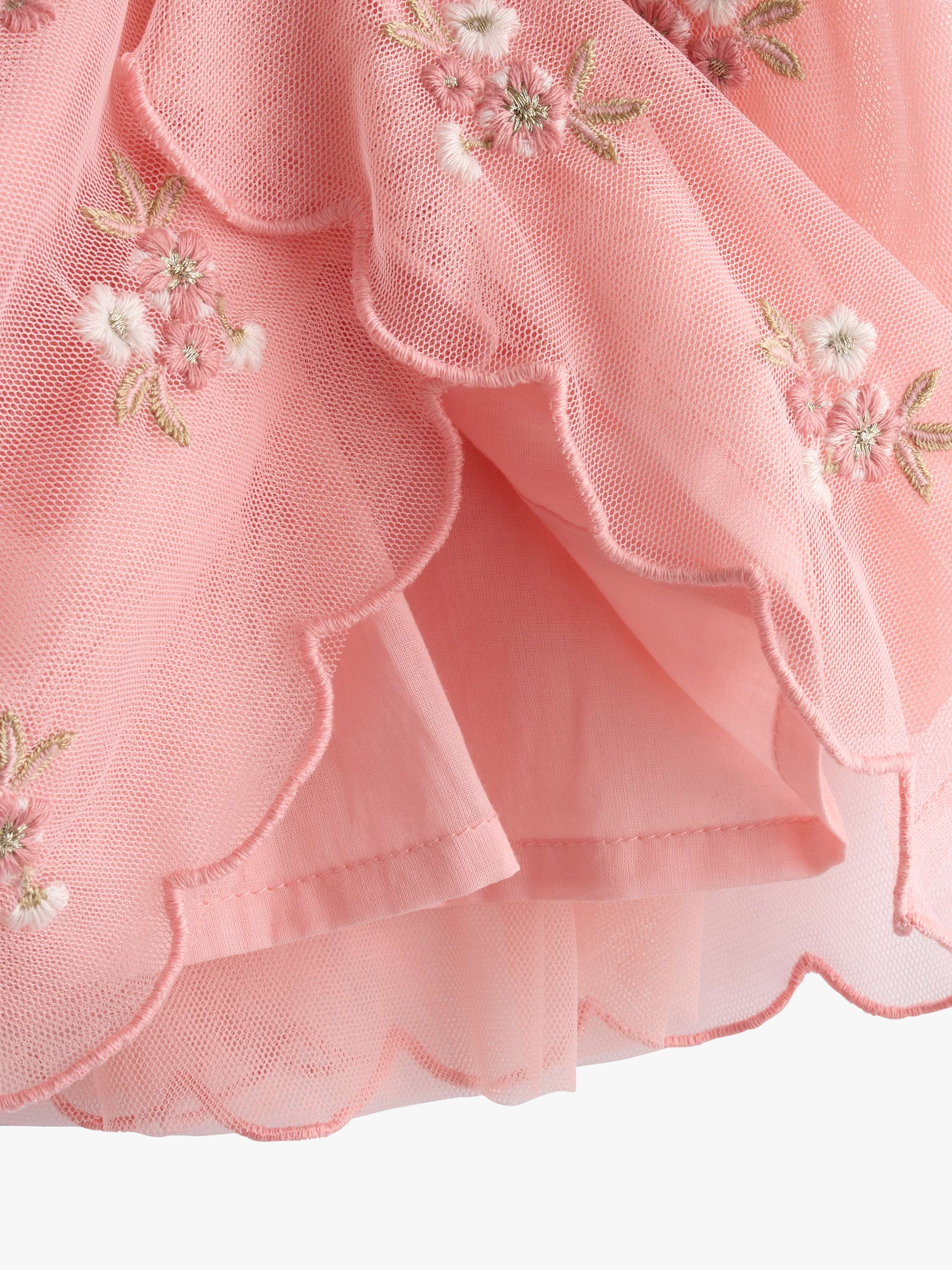 Kids' Embroidered Party Dress, Light Pink