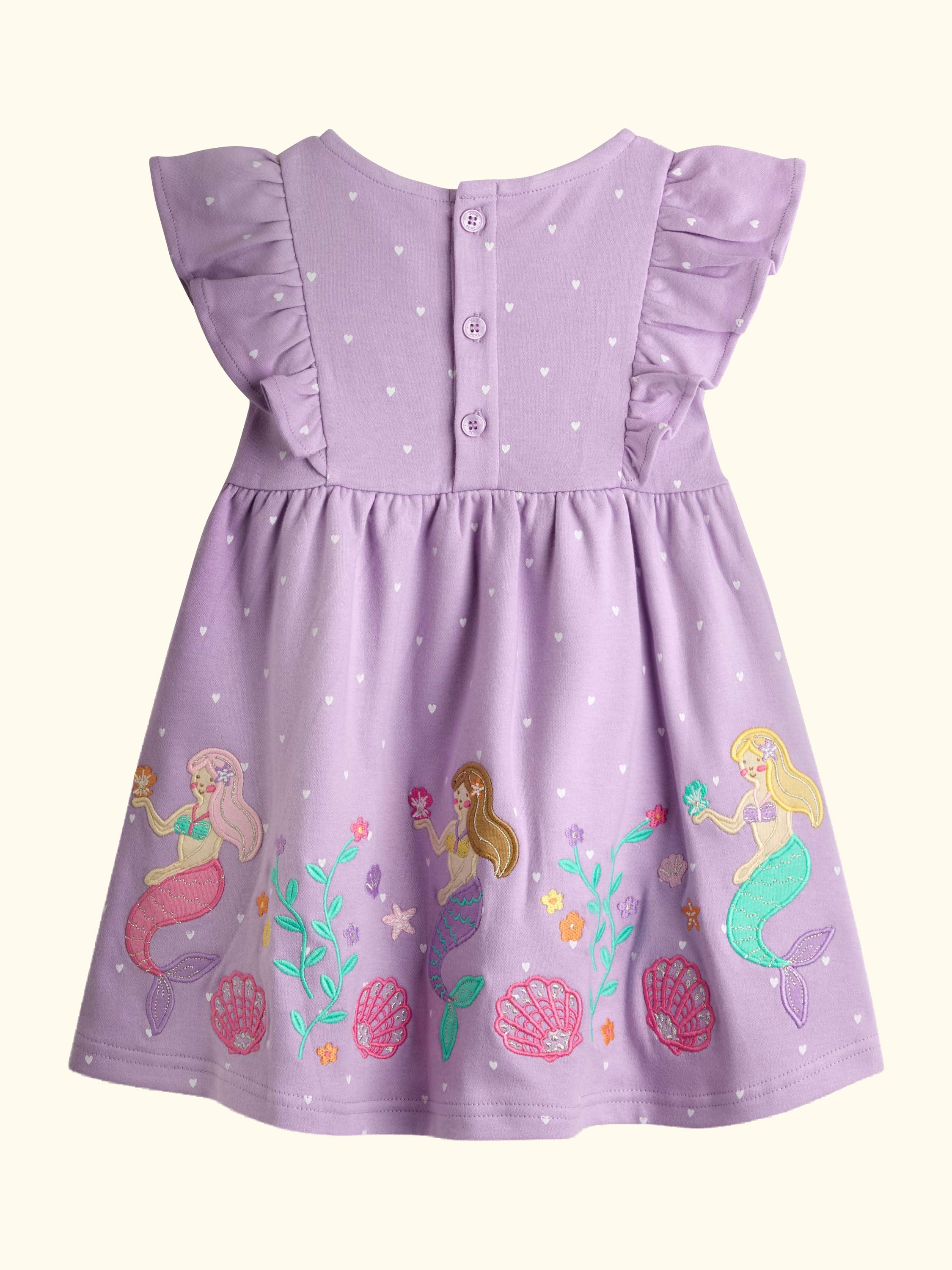 Kids' Frill Shoulder Applique Dress, Lilac
