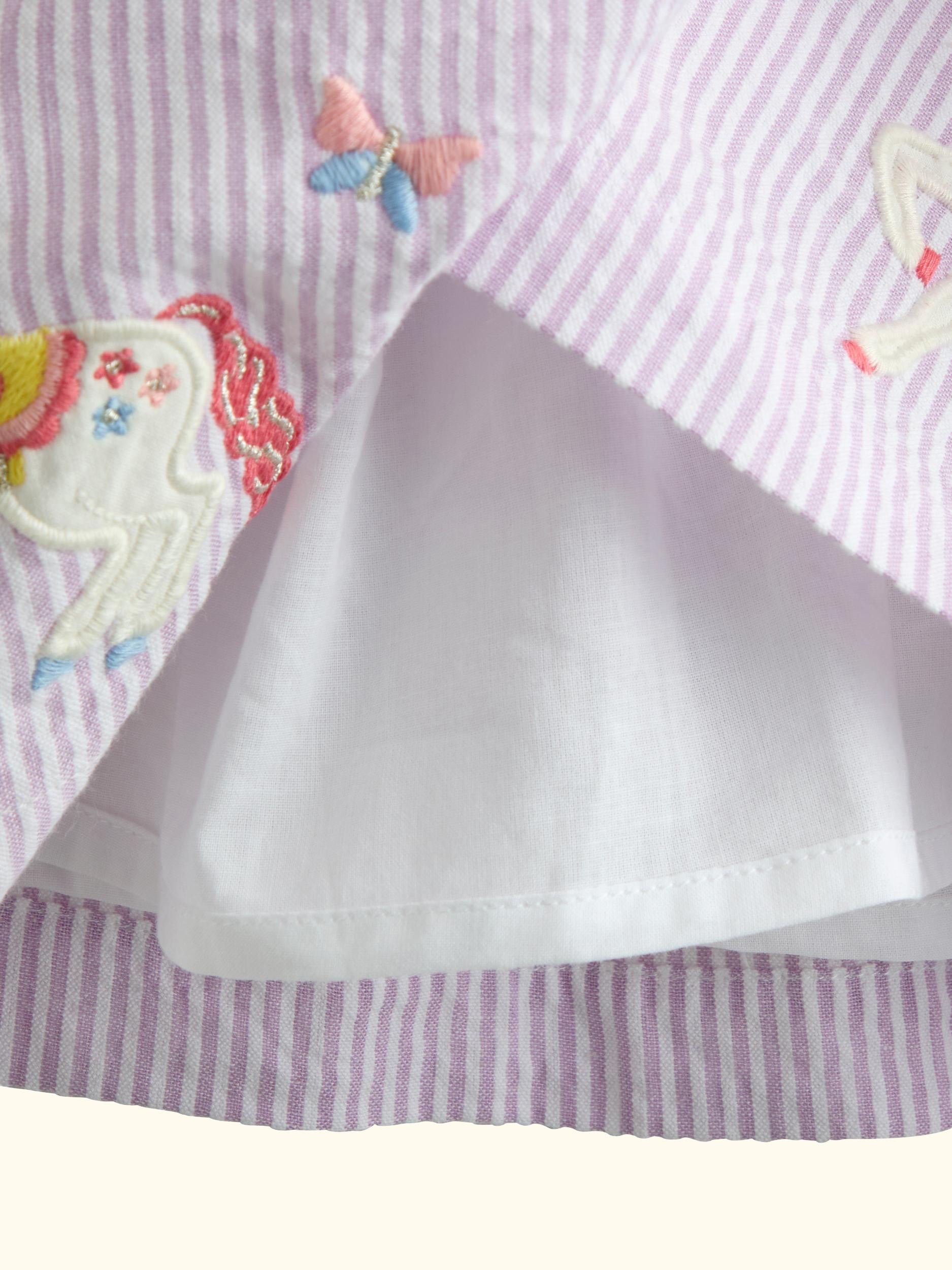 Kids' Appliqué Frill Sleeve Dress, Lilac