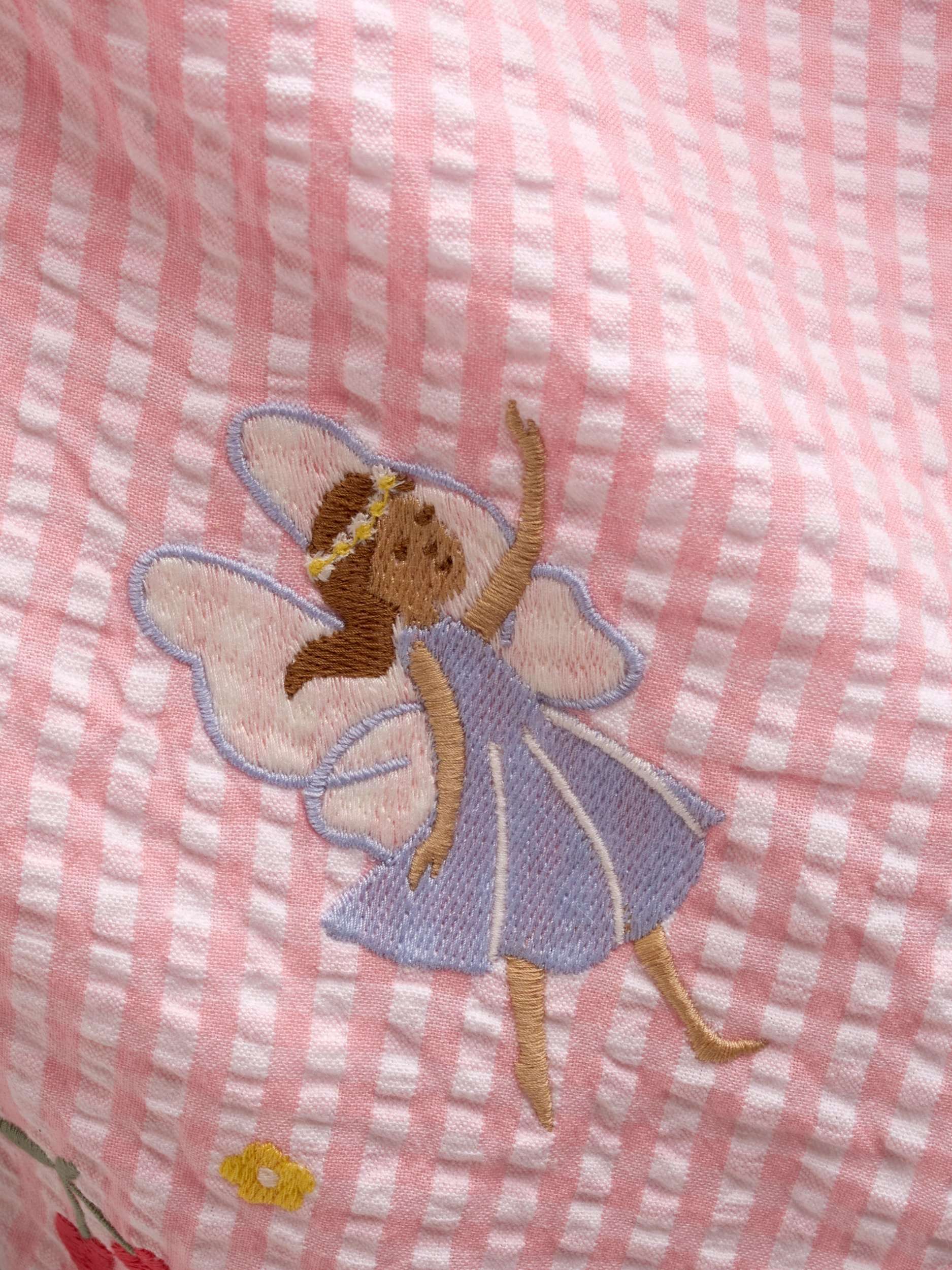 Kids' Appliqué Gingham Sleeveless Dress, Light Pink