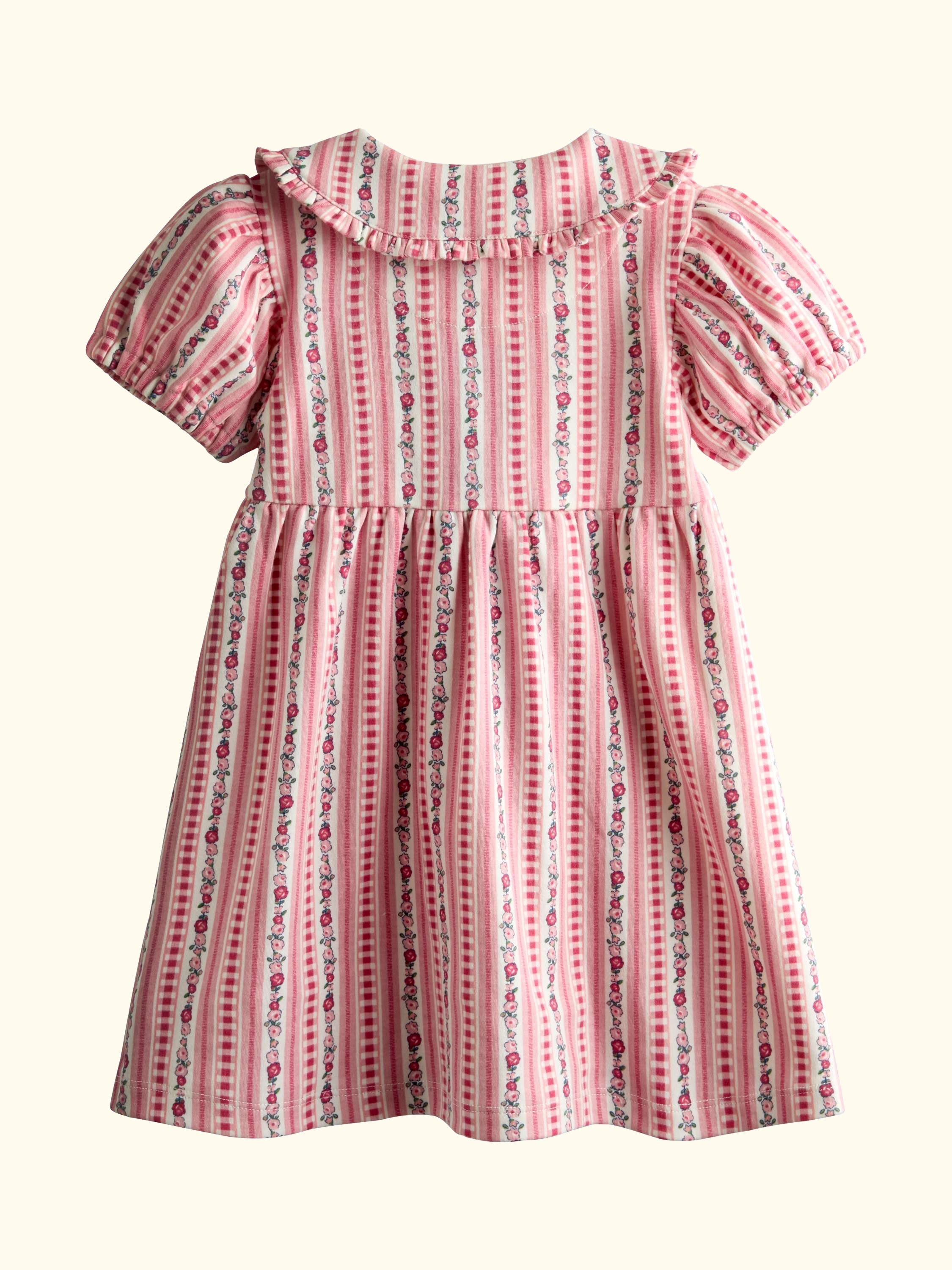 Kids' Floral Heart Pocket Dress, Mid Pink