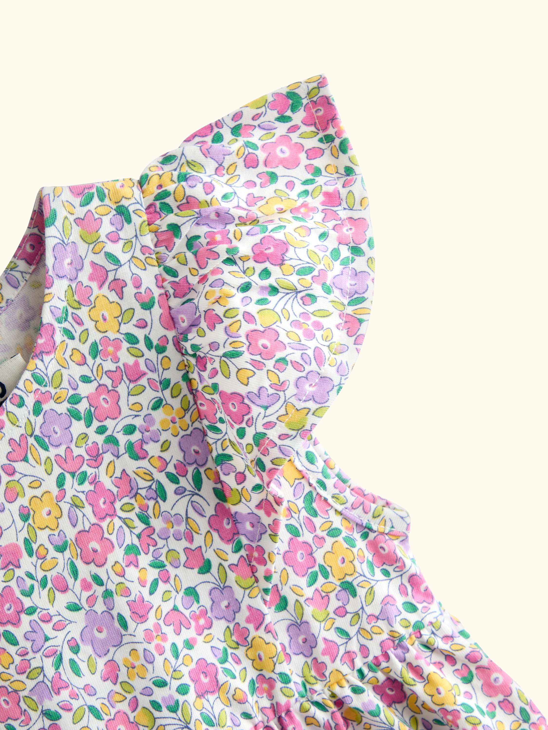 Kids' Ruffle Sleeve Ditsy Floral Dress, Mid Pink