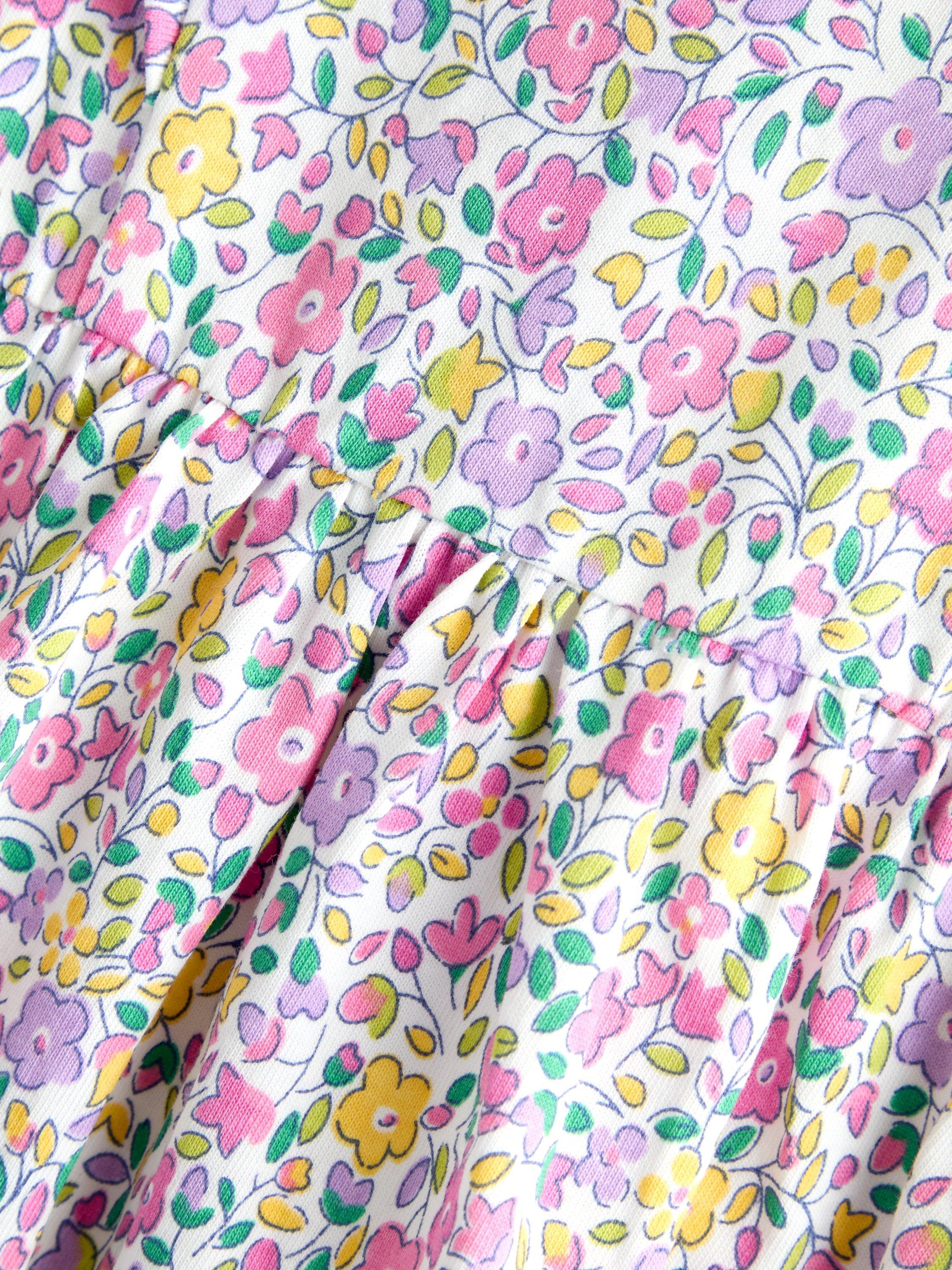 Kids' Ruffle Sleeve Ditsy Floral Dress, Mid Pink