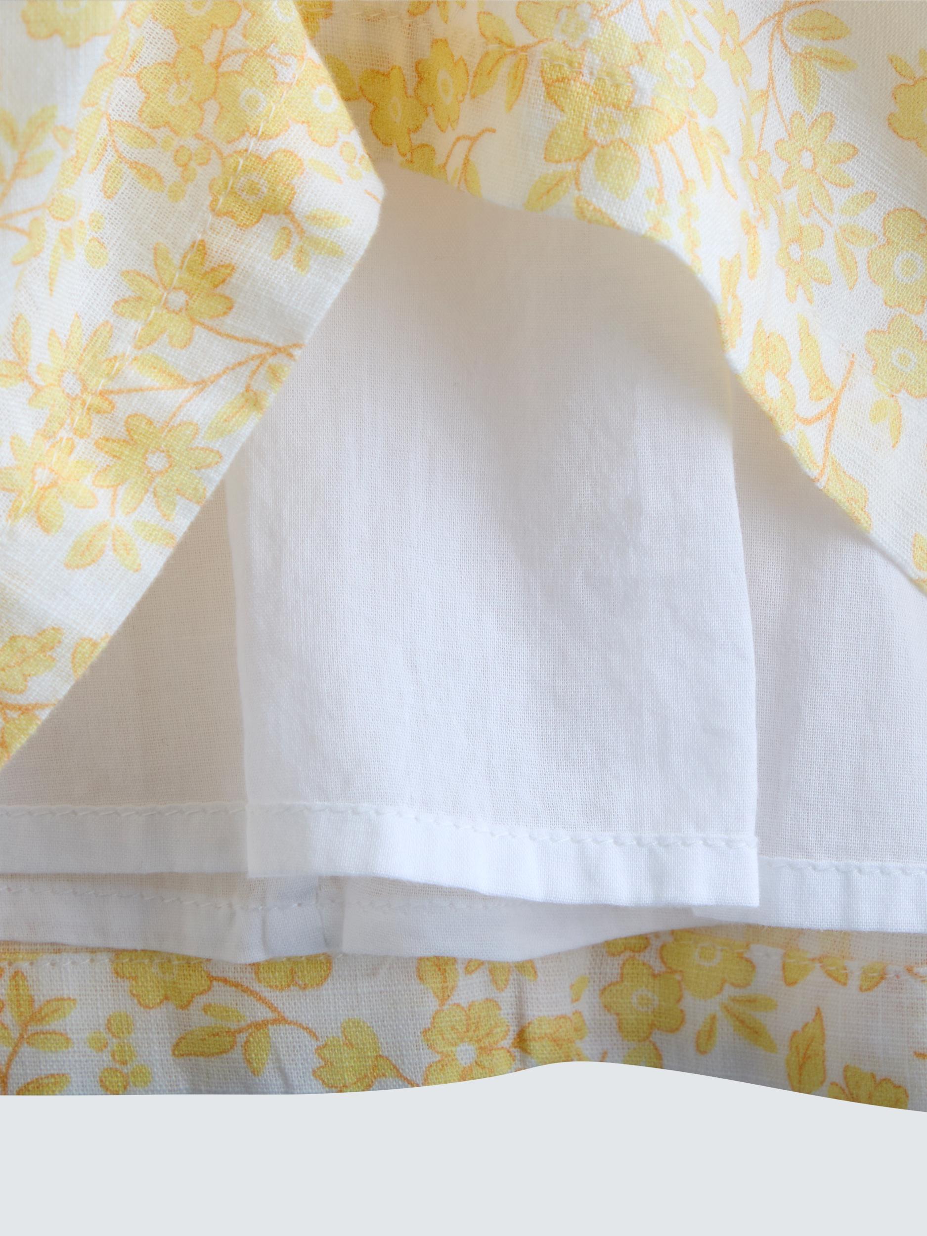 Kids' Garden Floral Smocked Woven Dress, Light Yellow