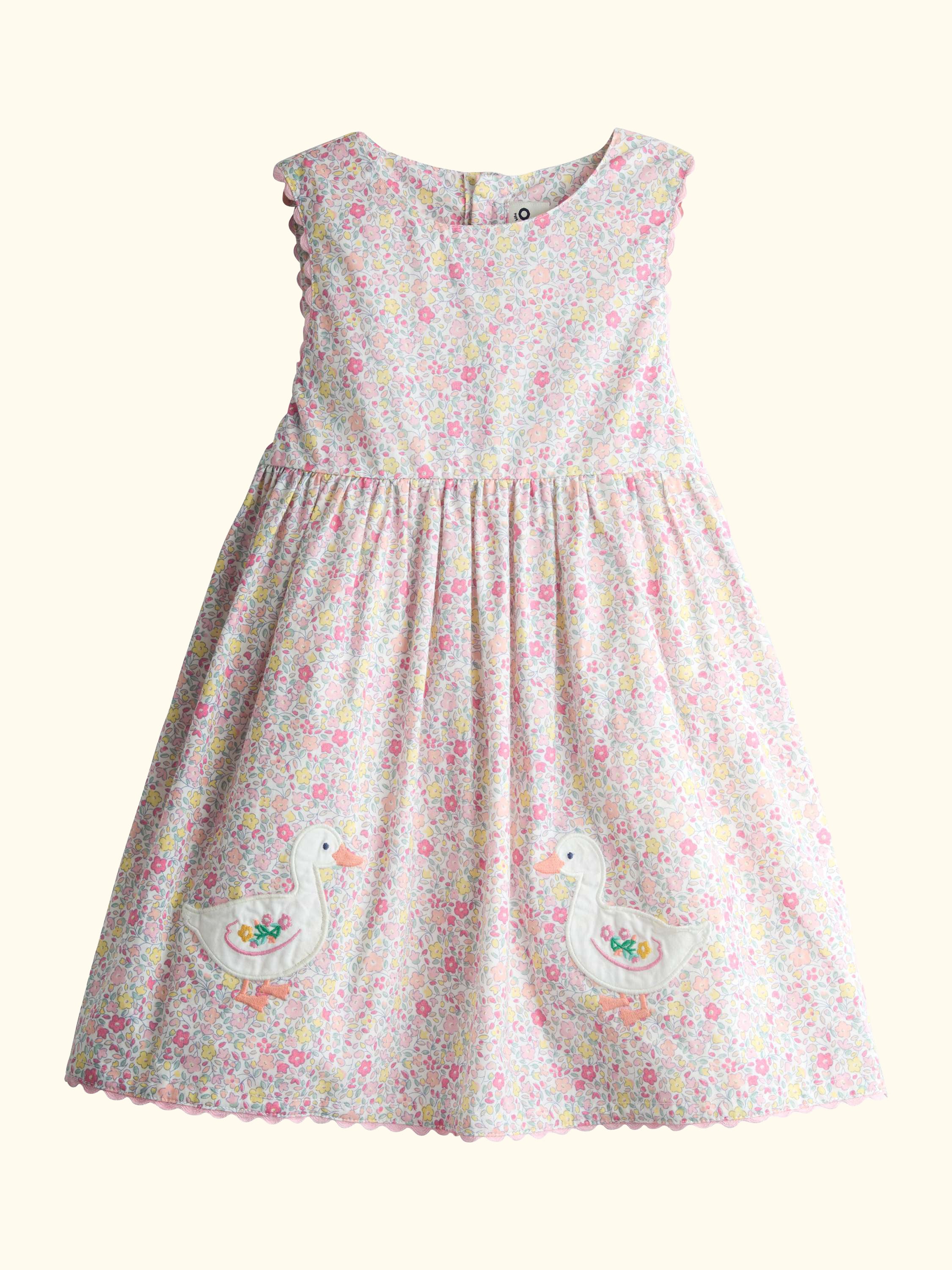 Kids' Appliqué Pocket Sleeveless Dress, Light Pink