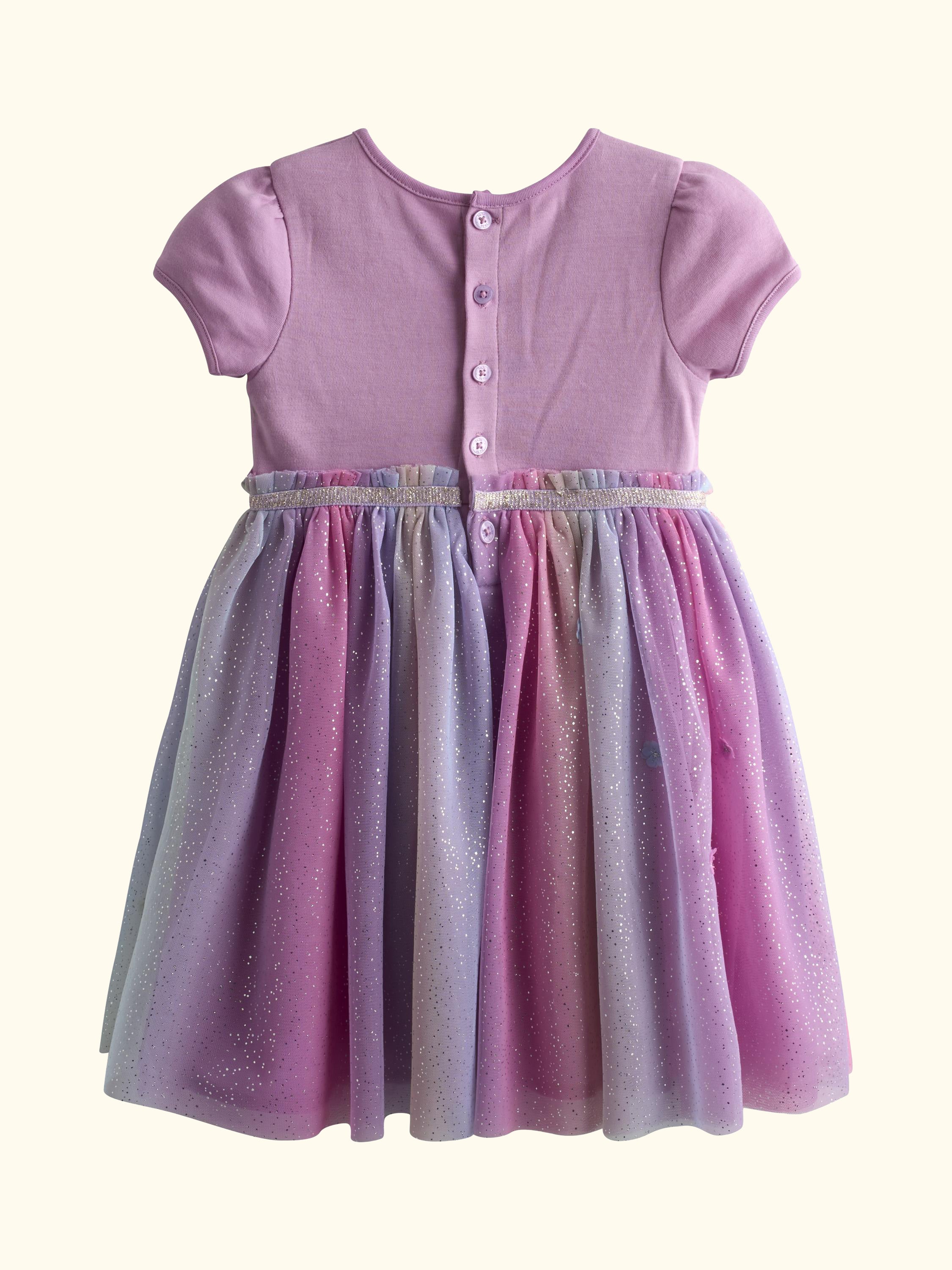 Kids' Unicorn Appliqué Tulle Party Dress, Lilac