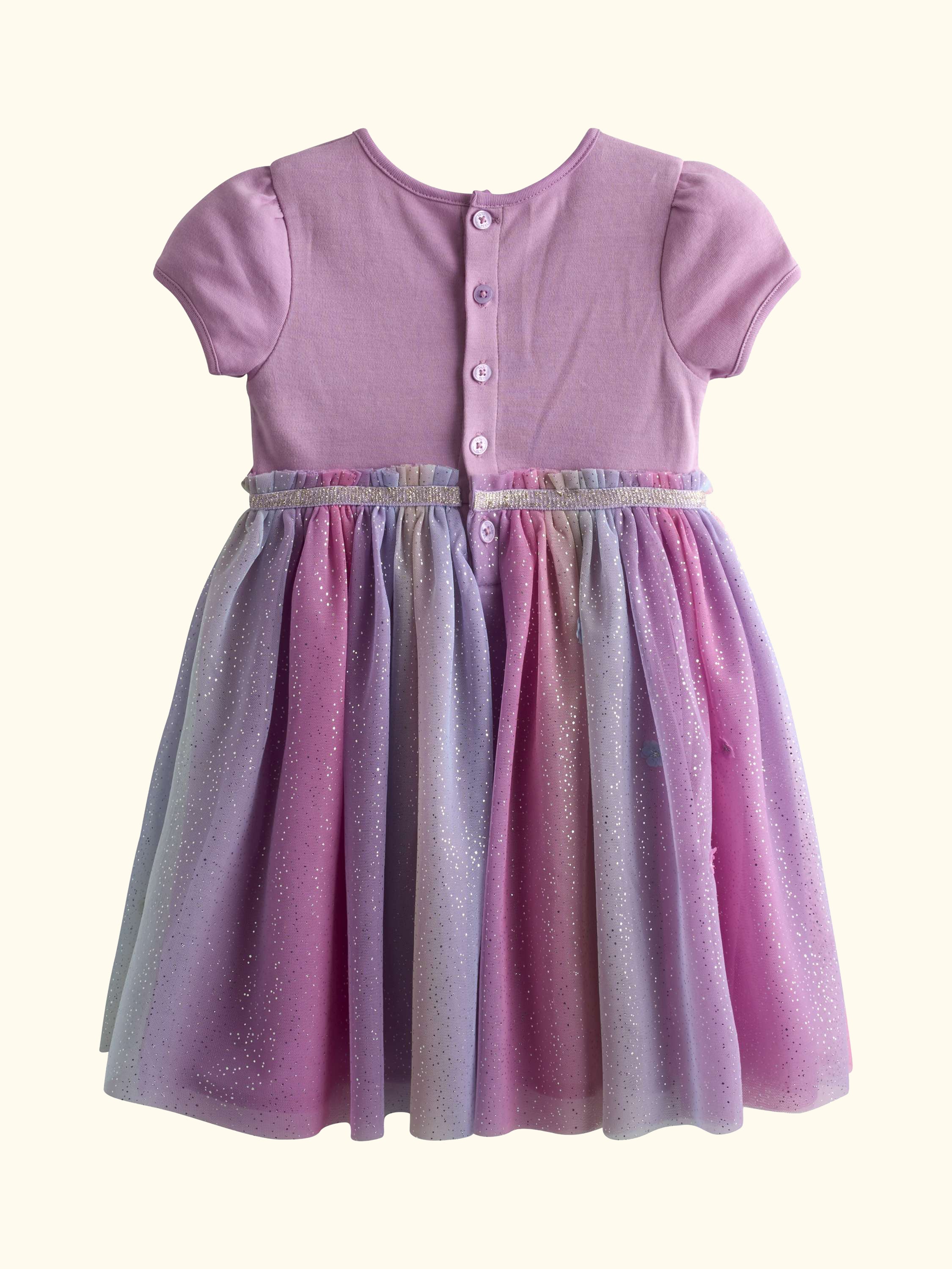 Kids' Unicorn Appliqué Tulle Party Dress, Lilac