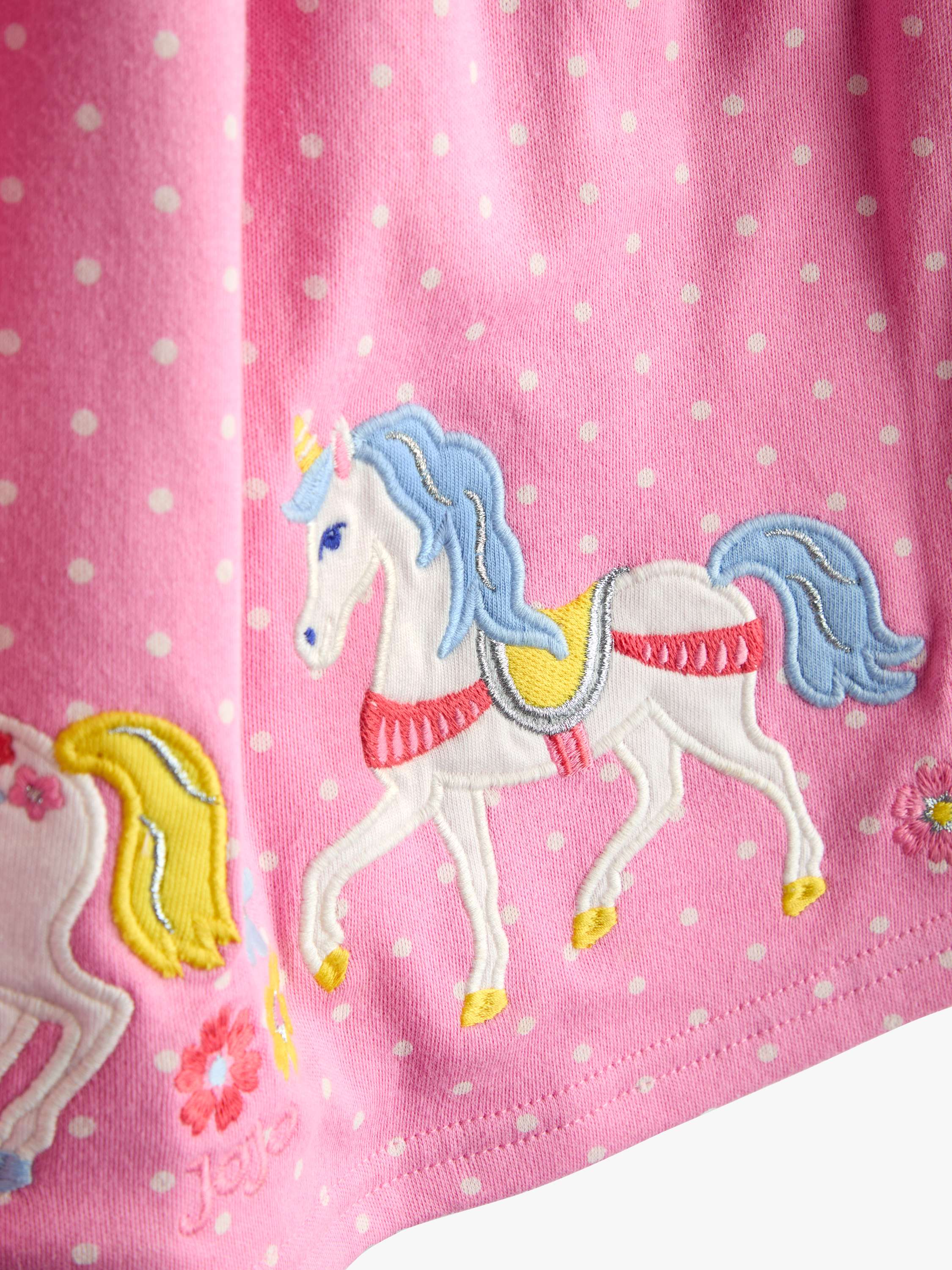 Kids' Appliqué Flutter Sleeve Dress, Bright Pink