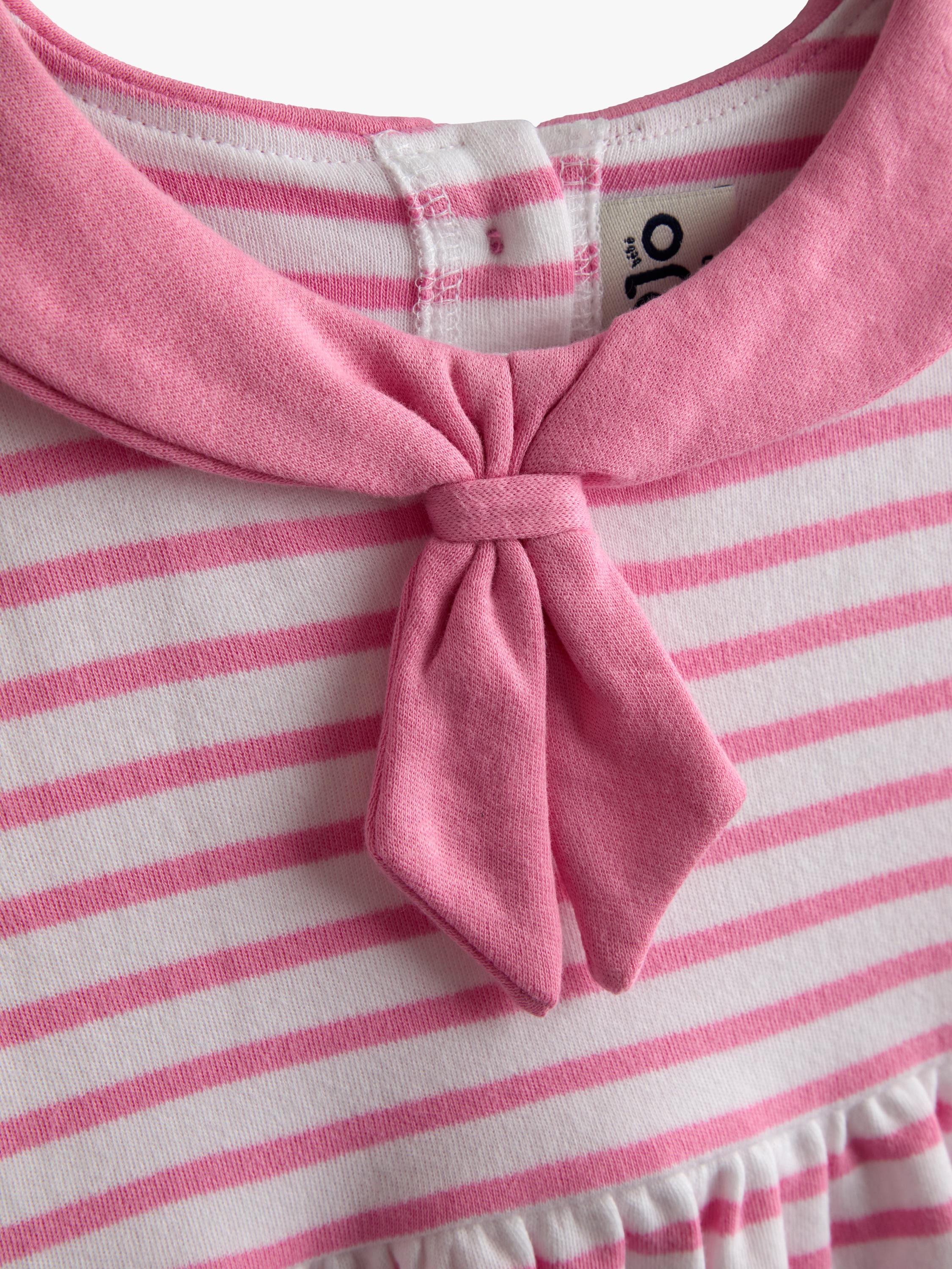 Kids' Short Sleeve Striped Sailor Dress, Light Pink