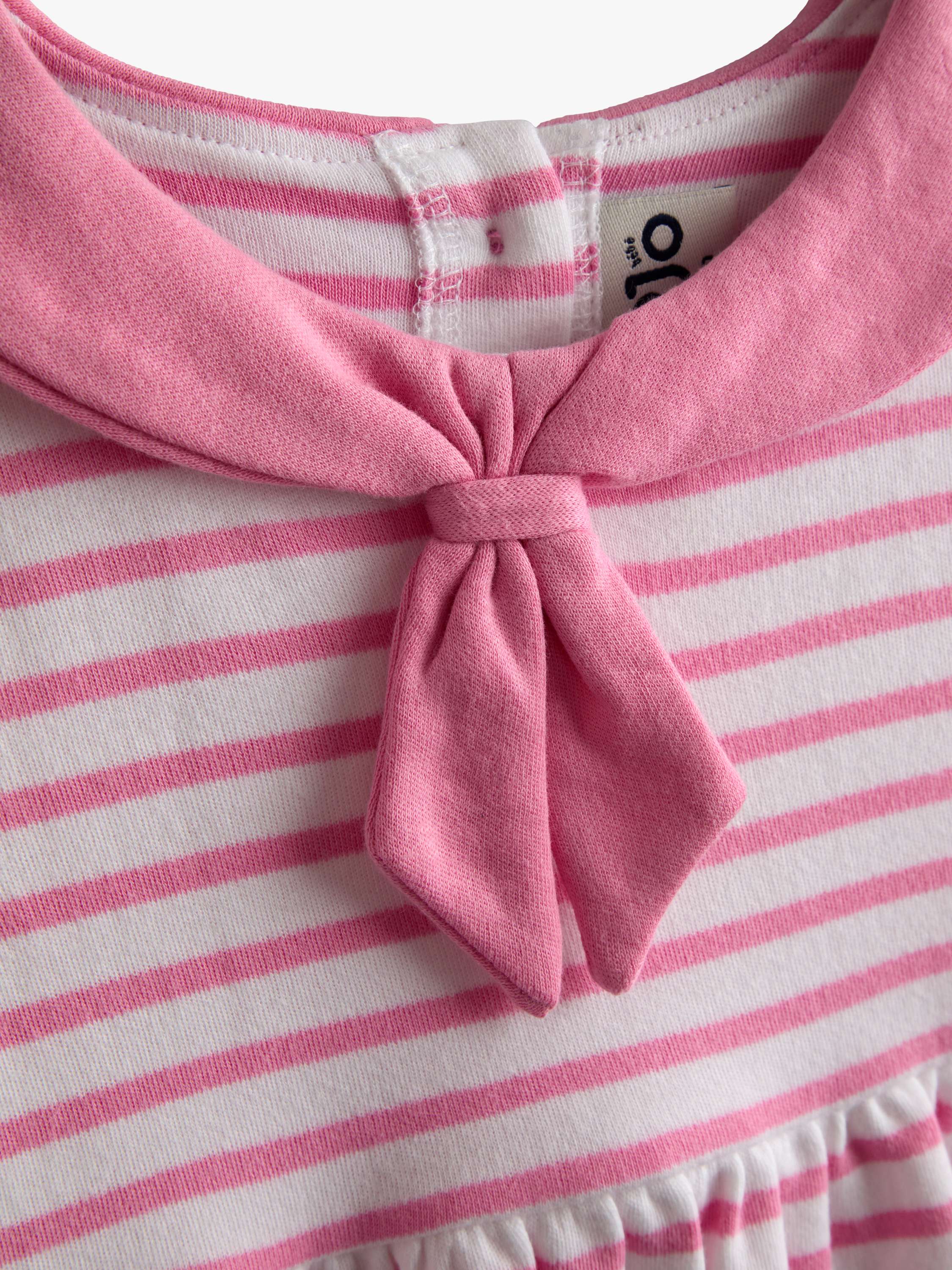 Kids' Short Sleeve Striped Sailor Dress, Light Pink