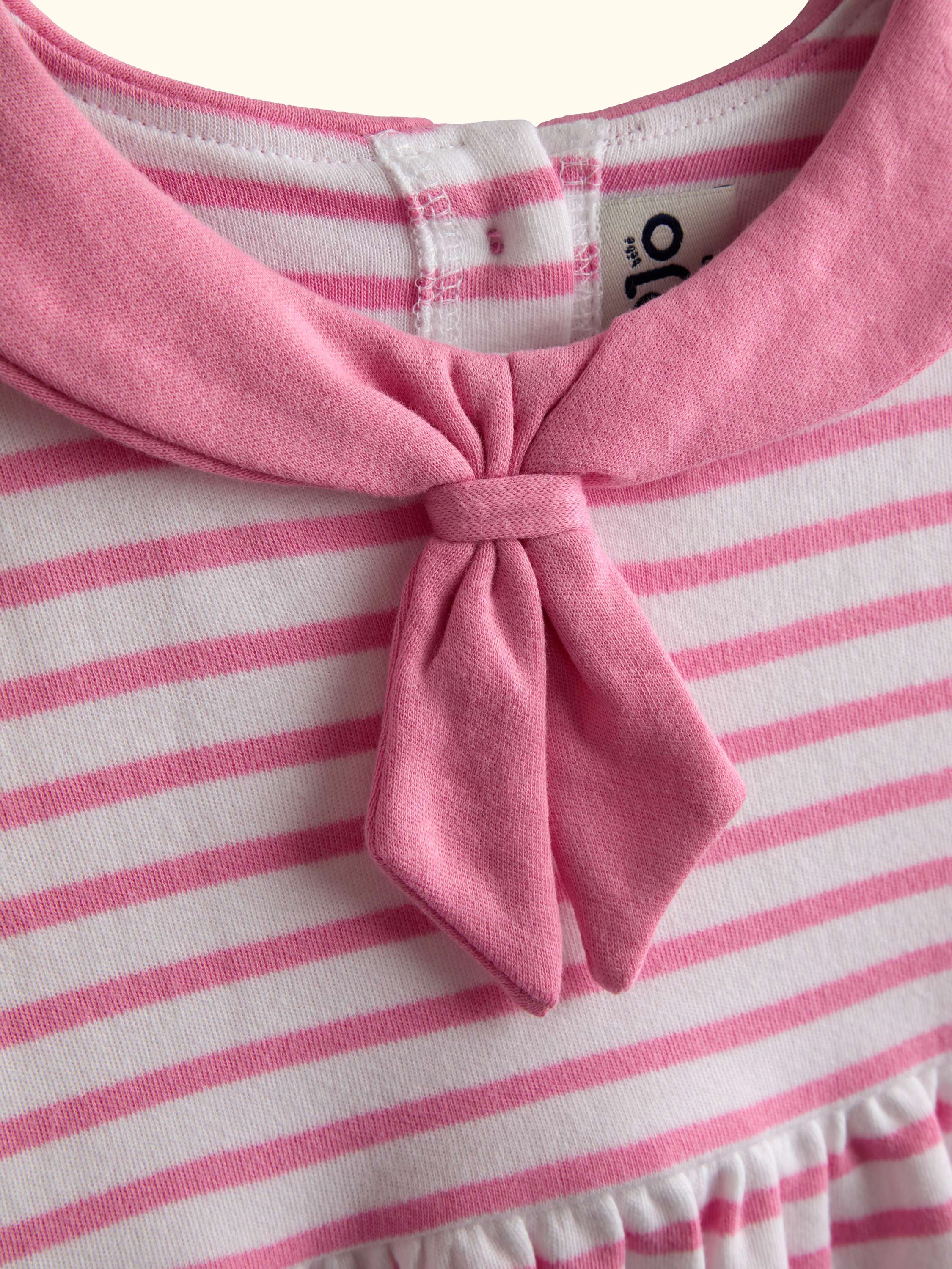 Kids' Short Sleeve Striped Sailor Dress, Light Pink