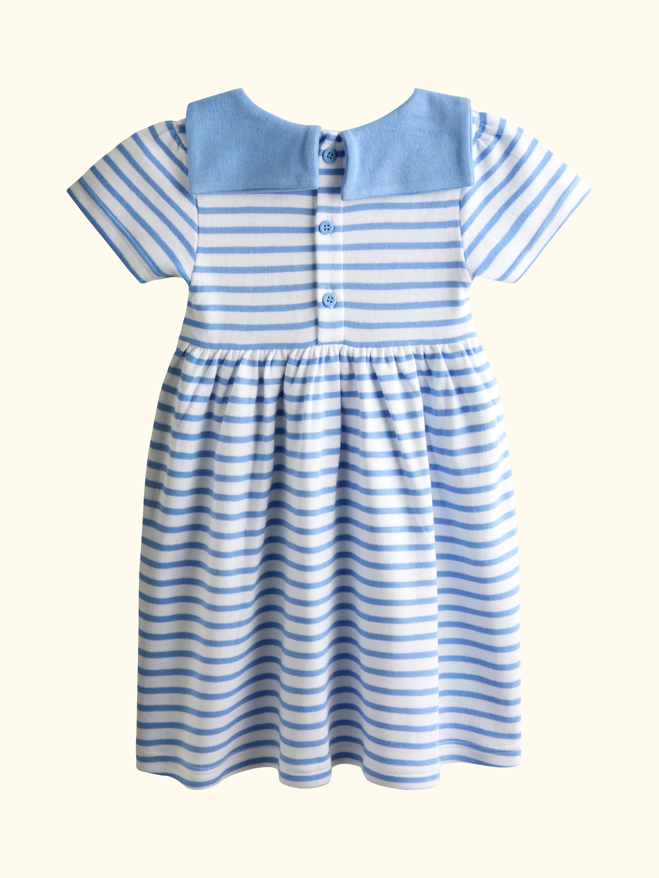 Kids' Short Sleeve Sailor Dress, Light Blue