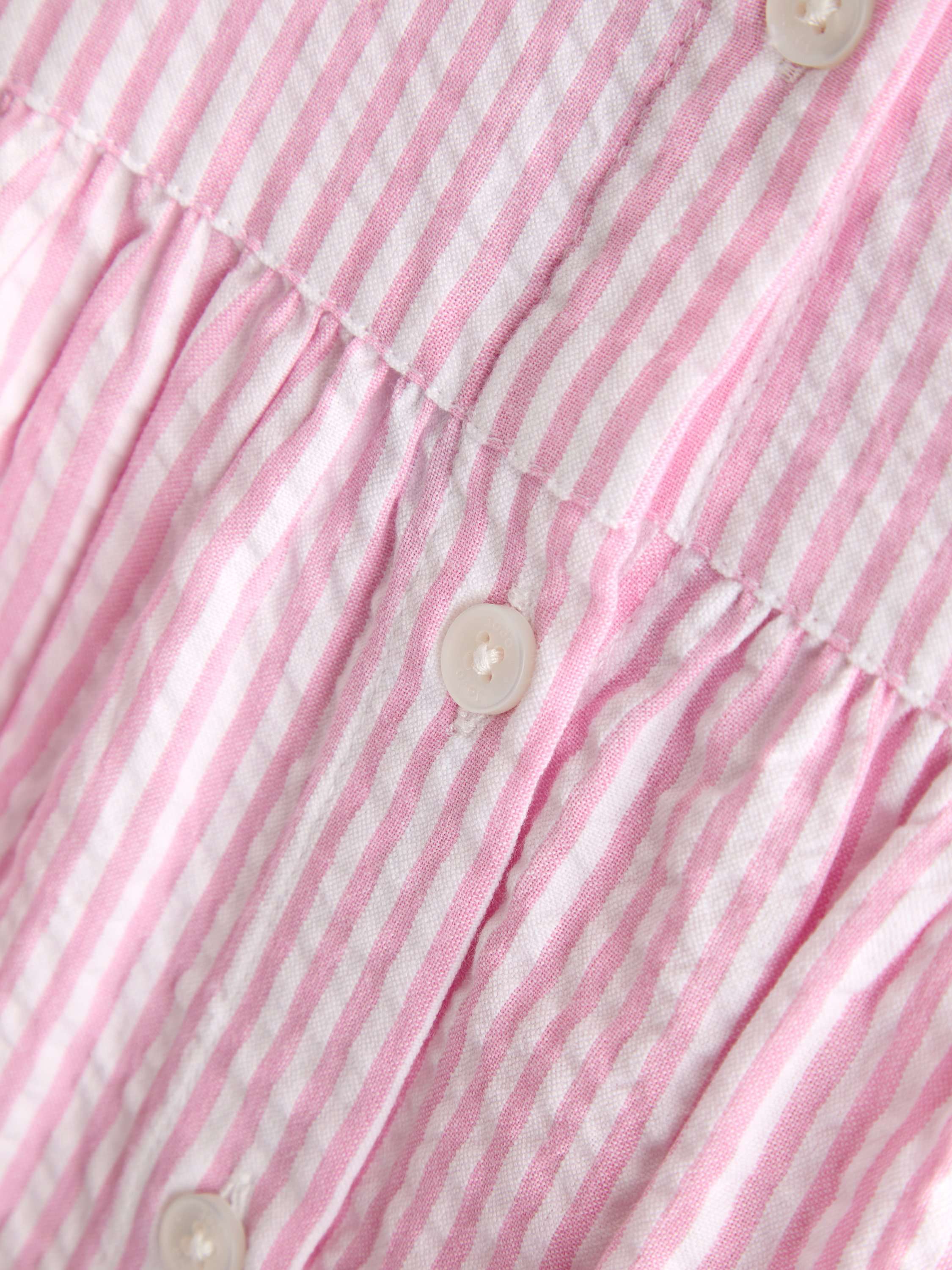 Kids' Collared Sleeveless Button Through Dress, Mid Pink