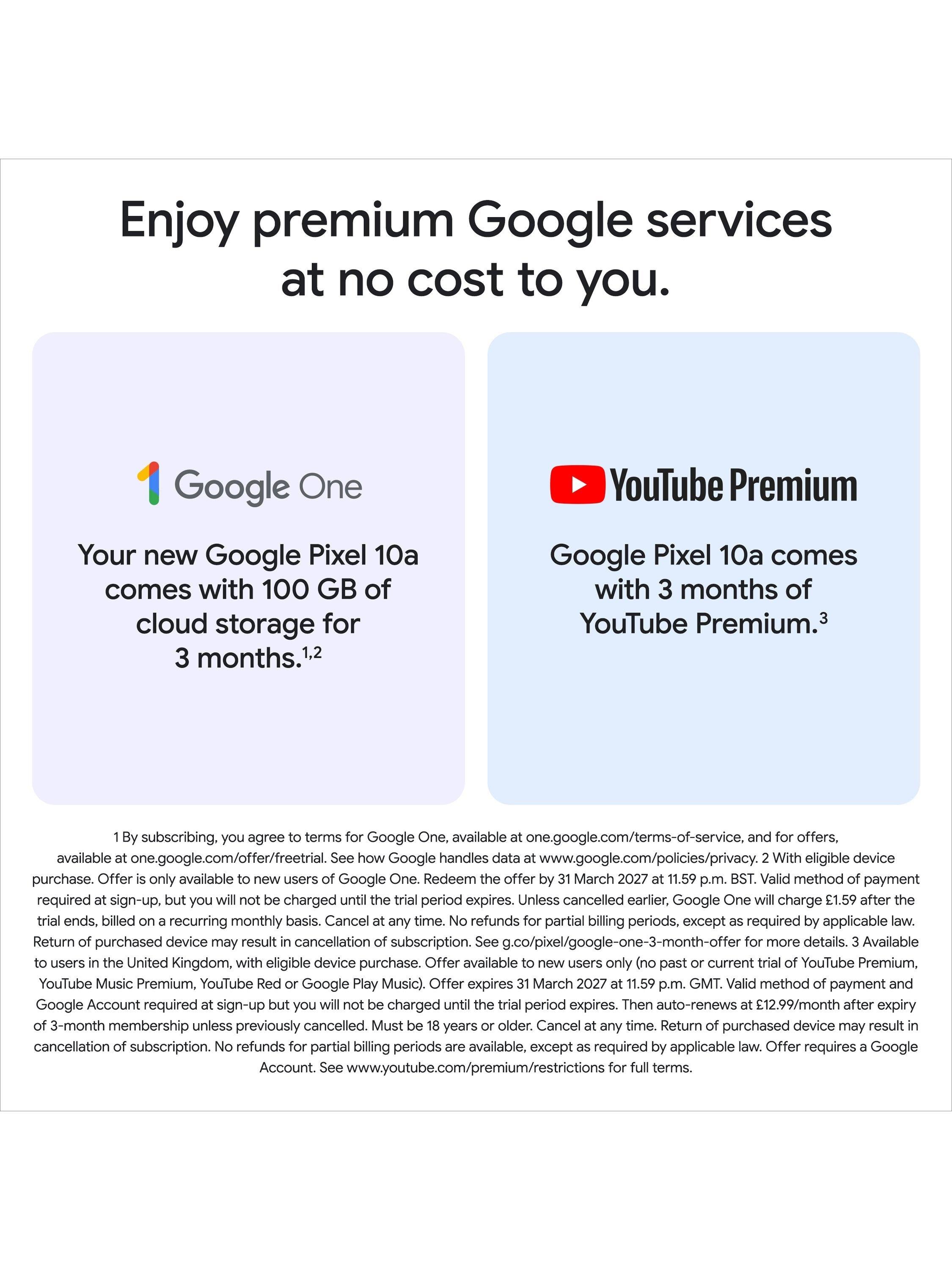 Pixel 10a Smartphone, Android, 6.3”, 5G, SIM Free, Obsidian