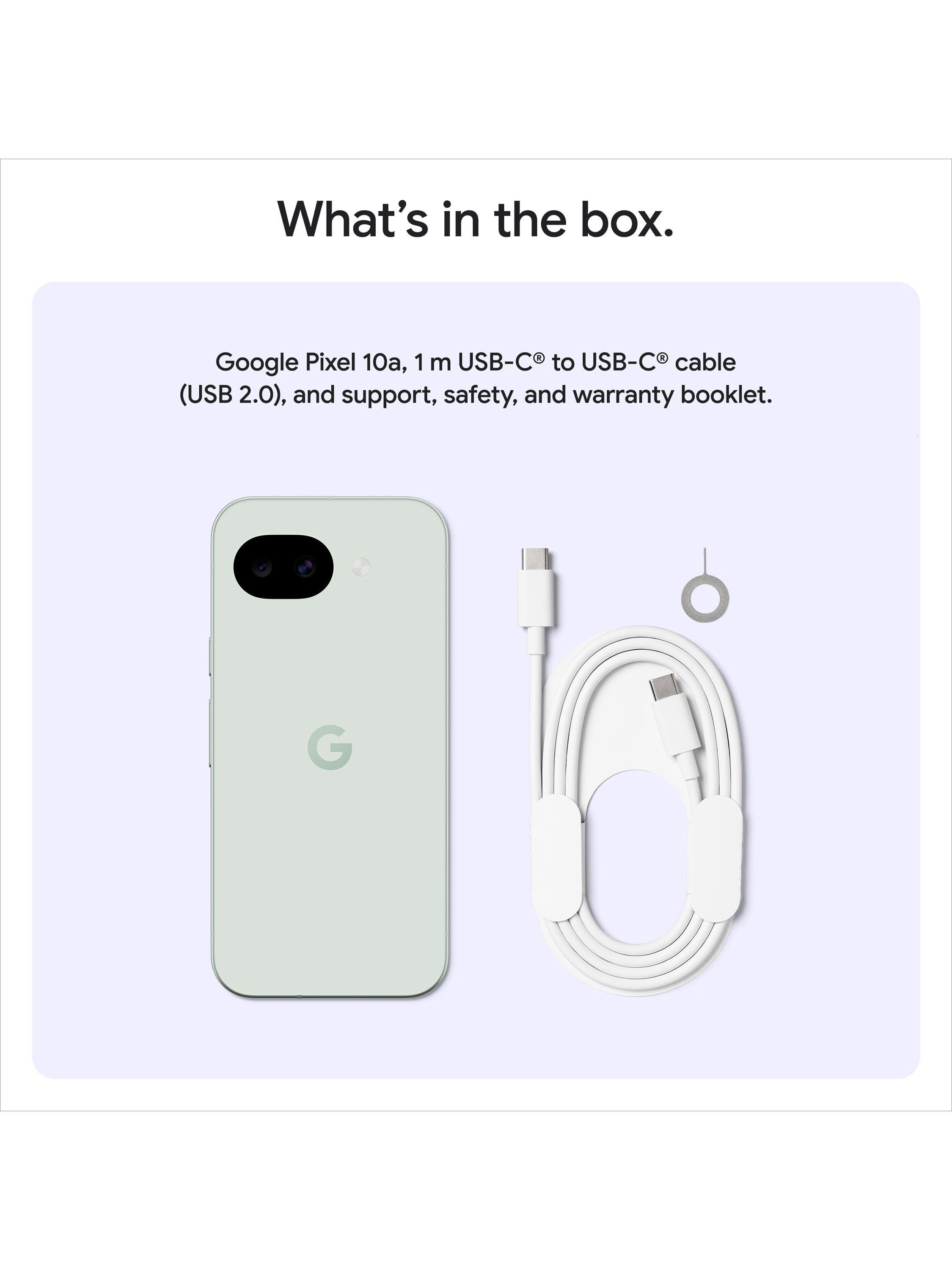 Pixel 10a Smartphone, Android, 6.3”, 5G, SIM Free, Obsidian