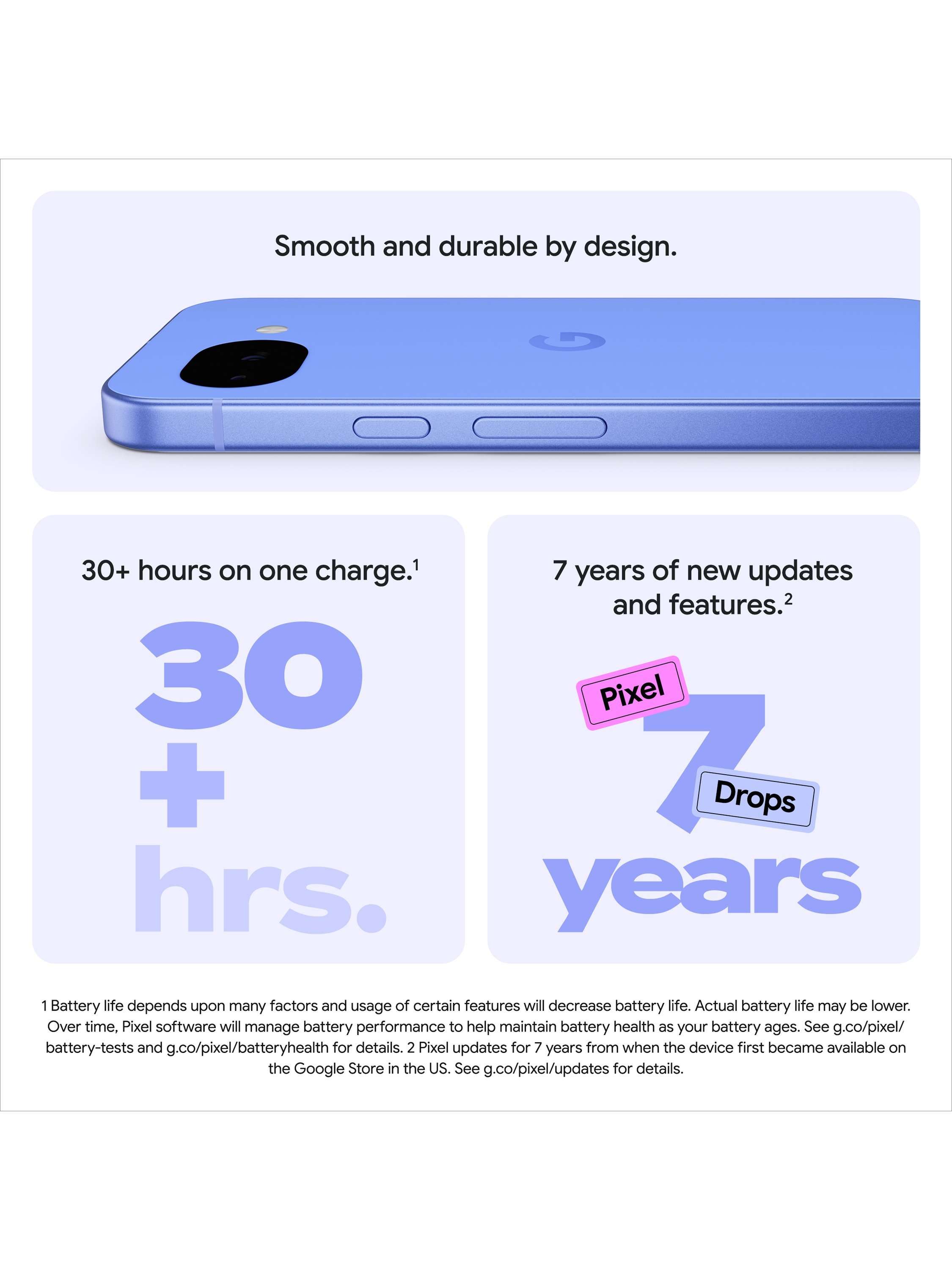 Pixel 10a Smartphone, Android, 6.3”, 5G, SIM Free, Obsidian