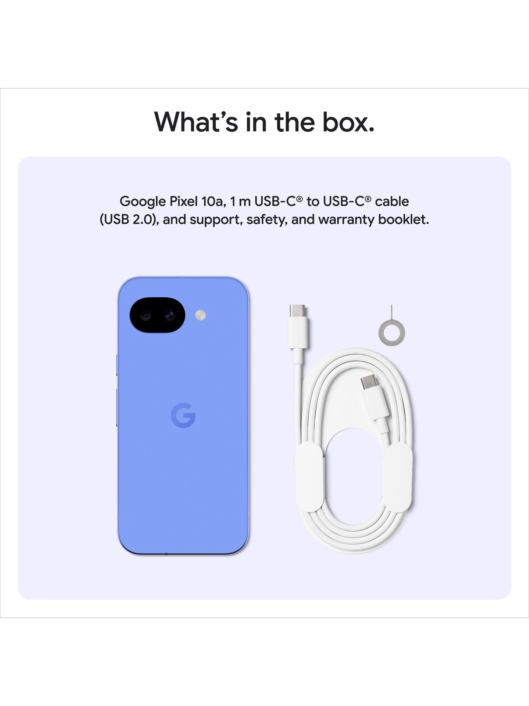 Pixel 10a Smartphone, Android, 6.3”, 5G, SIM Free, Obsidian