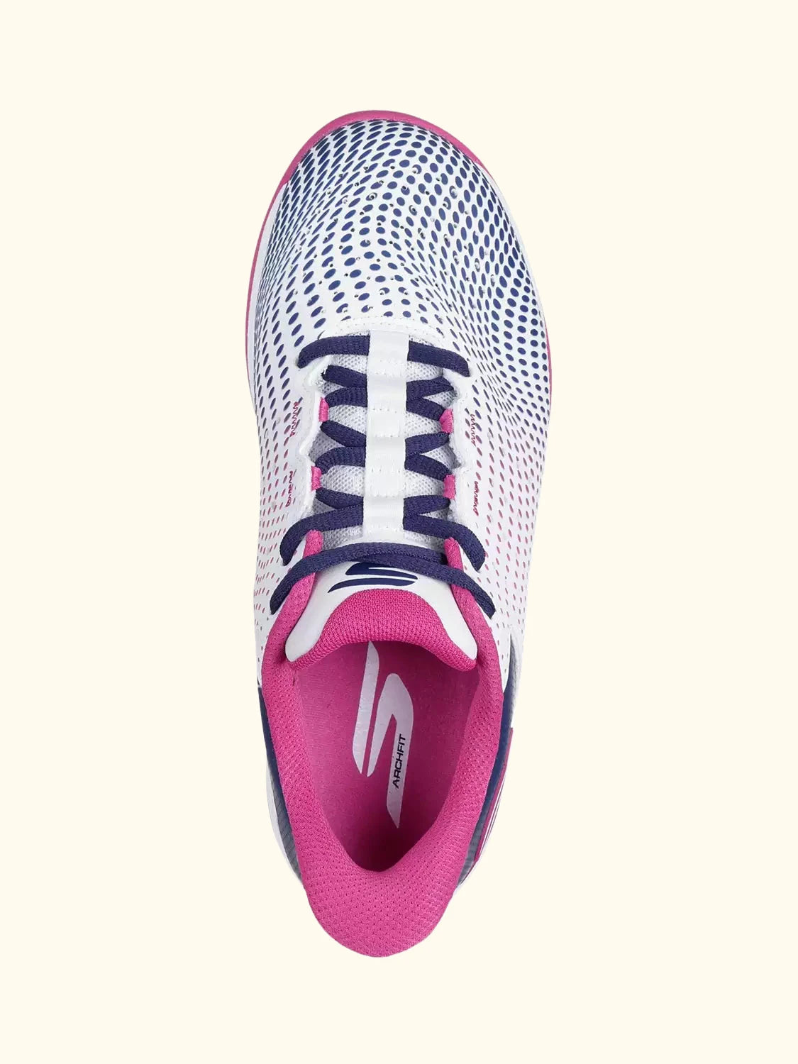 Skechers Slip-ins Relaxed Fit Viper Court Reload Trainers, White/Navy/Purple