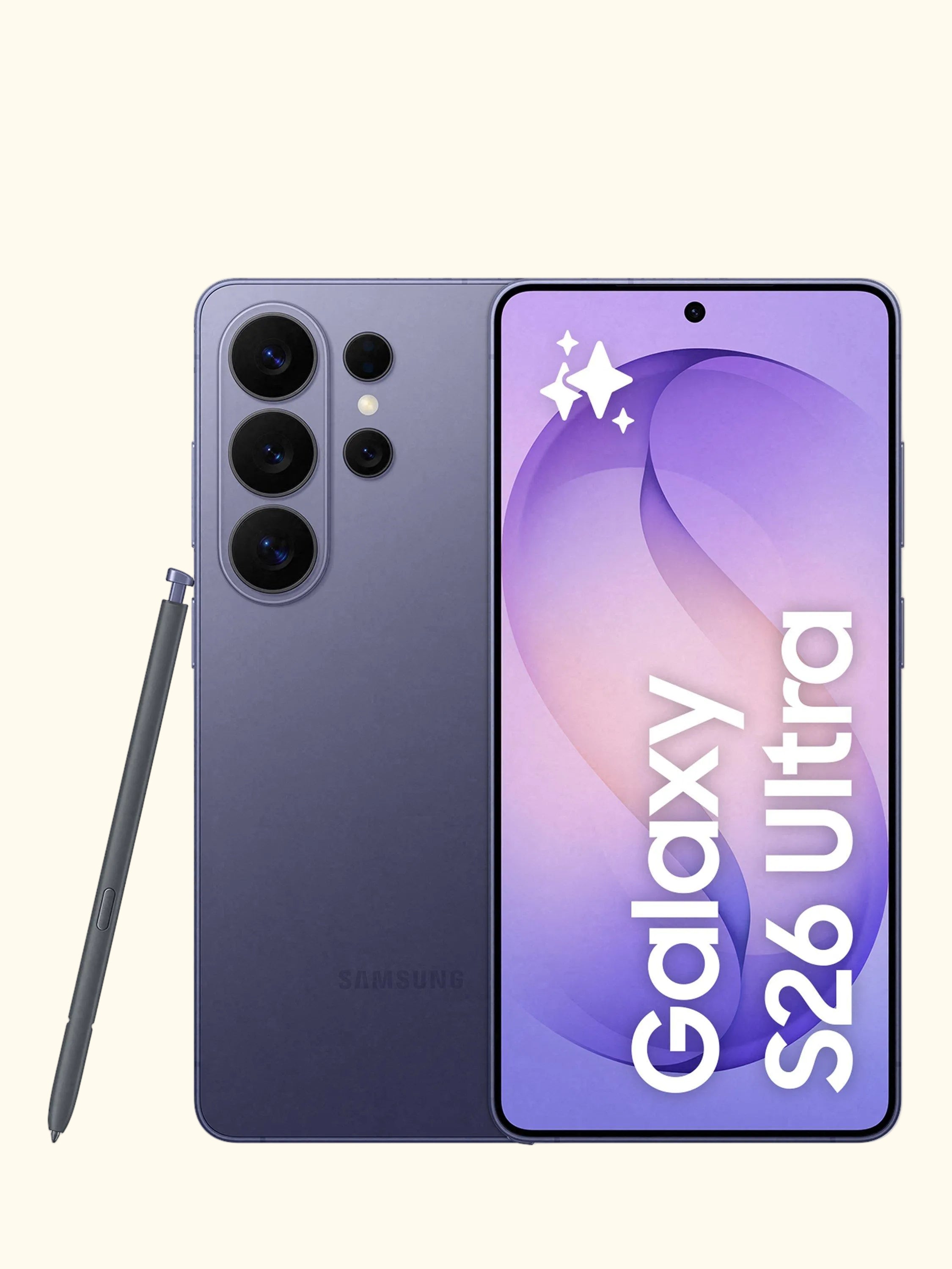 Galaxy S26 Ultra Smartphone with Bluetooth S Pen, 16GB RAM, 6.9”, Galaxy AI, 5G, SIM Free, Cobalt Violet