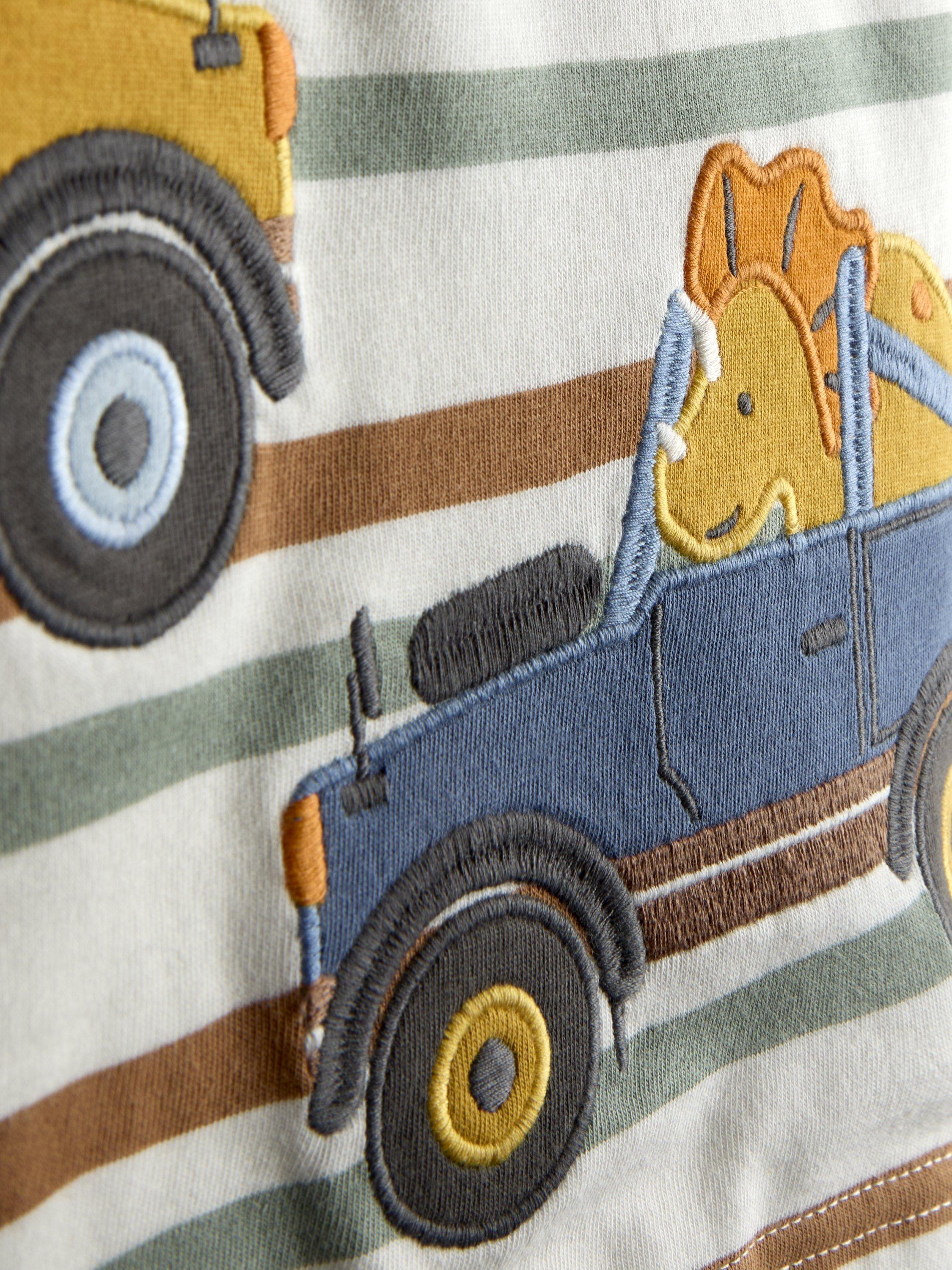 Kids' Dino Truck Appliqué T-Shirt, Cream