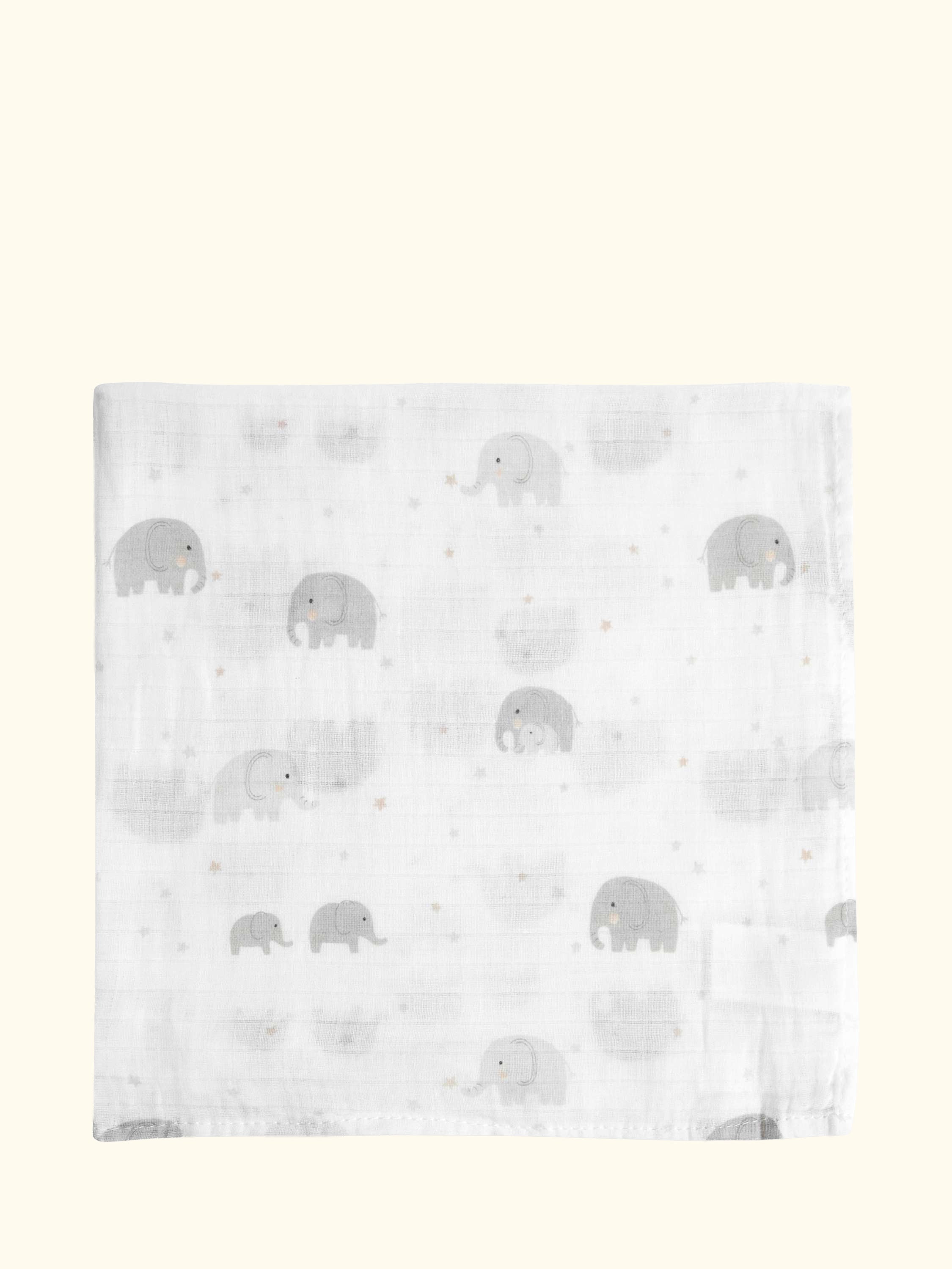 Newborn Embroidered Muslin Cloths, Pack of 5, White/Grey