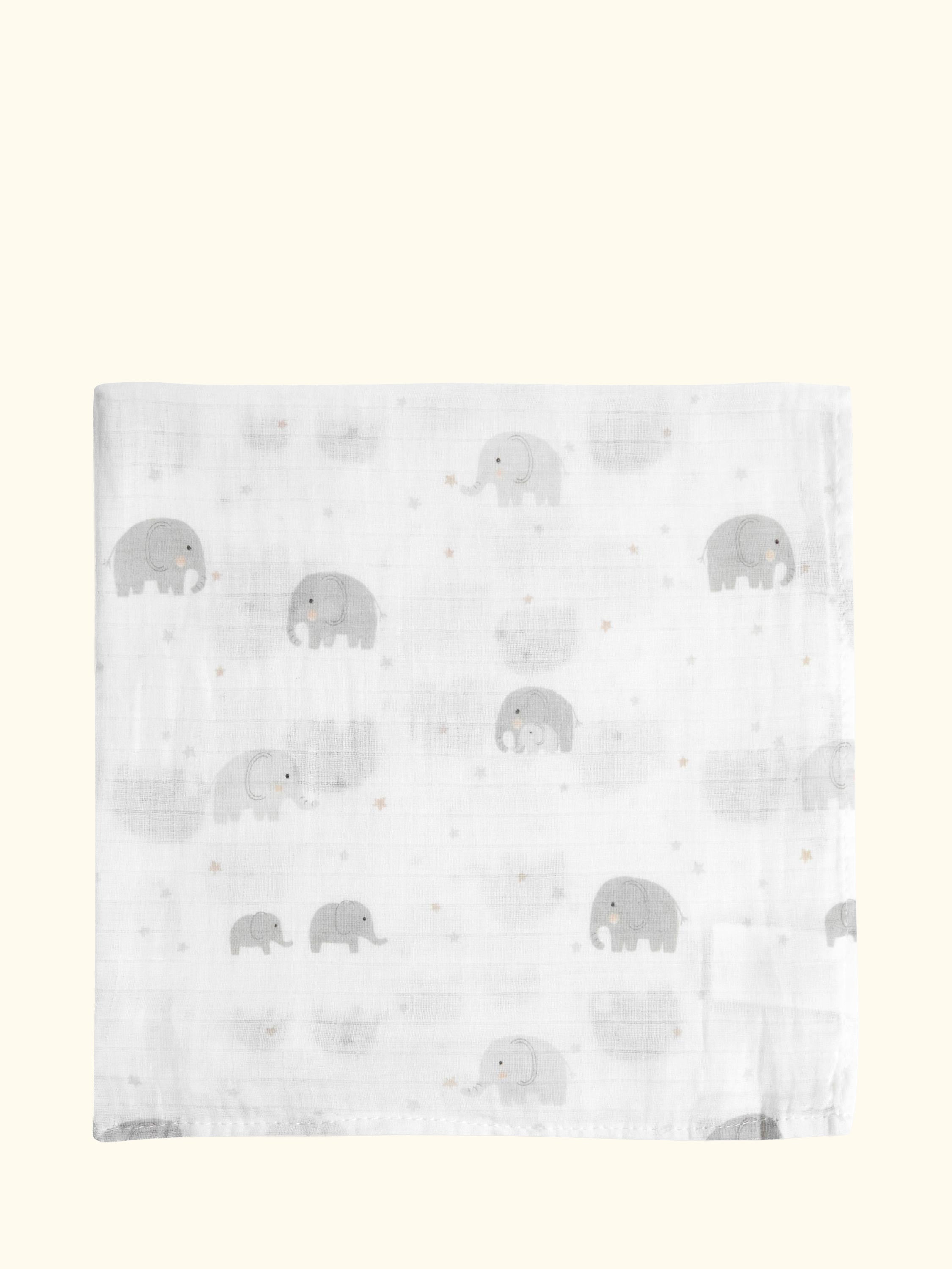 Newborn Embroidered Muslin Cloths, Pack of 5, White/Grey