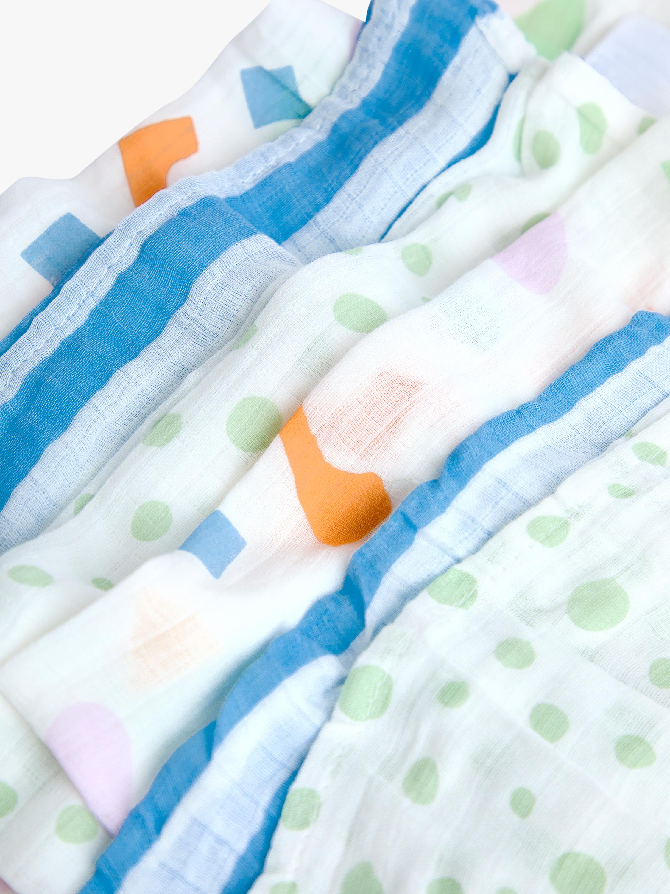 Muslin Cloths, Pack of 6, Blue/Multi