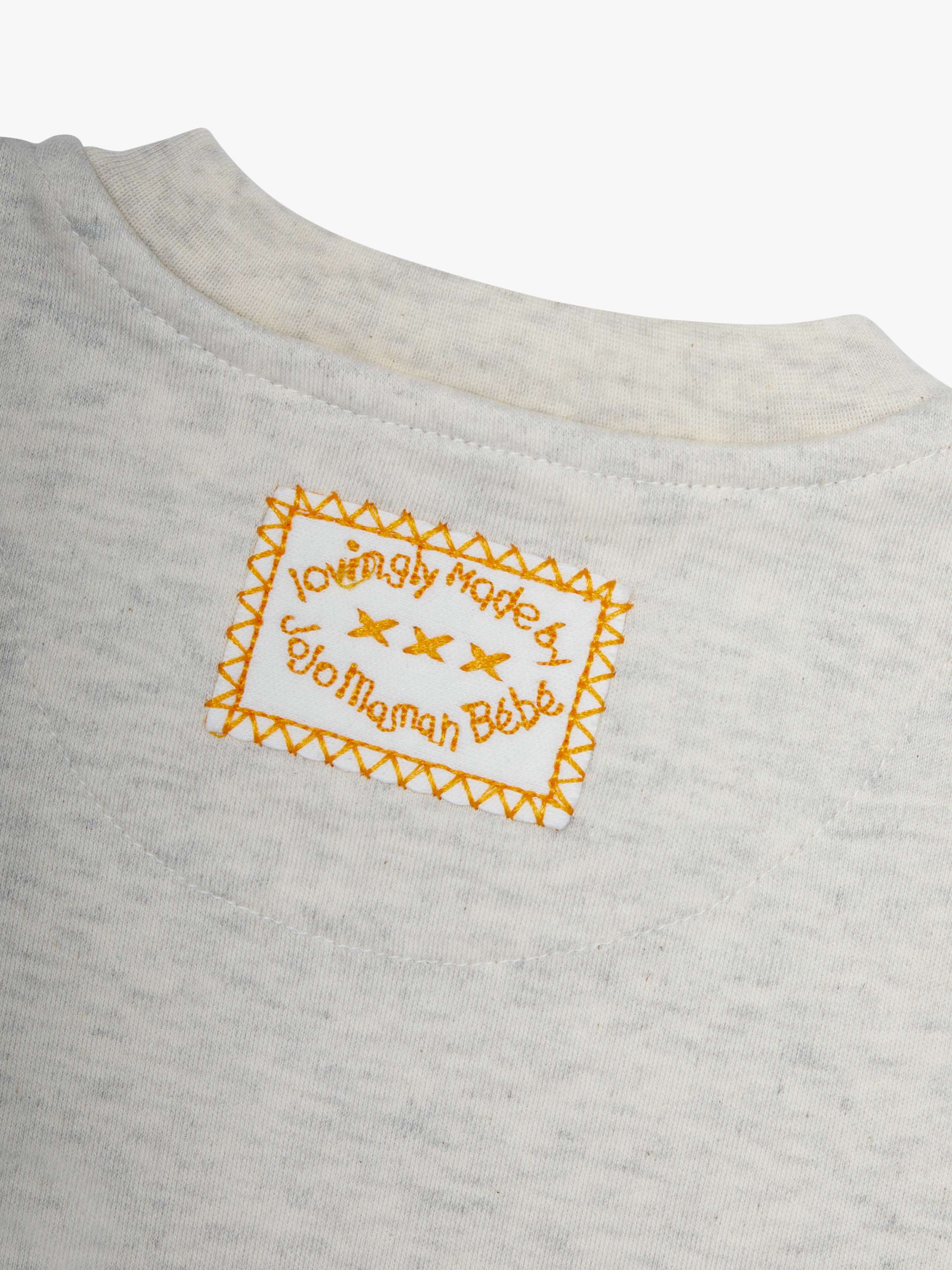 Baby Zip Giraffe Applique Sleepsuit, Grey/Yellow