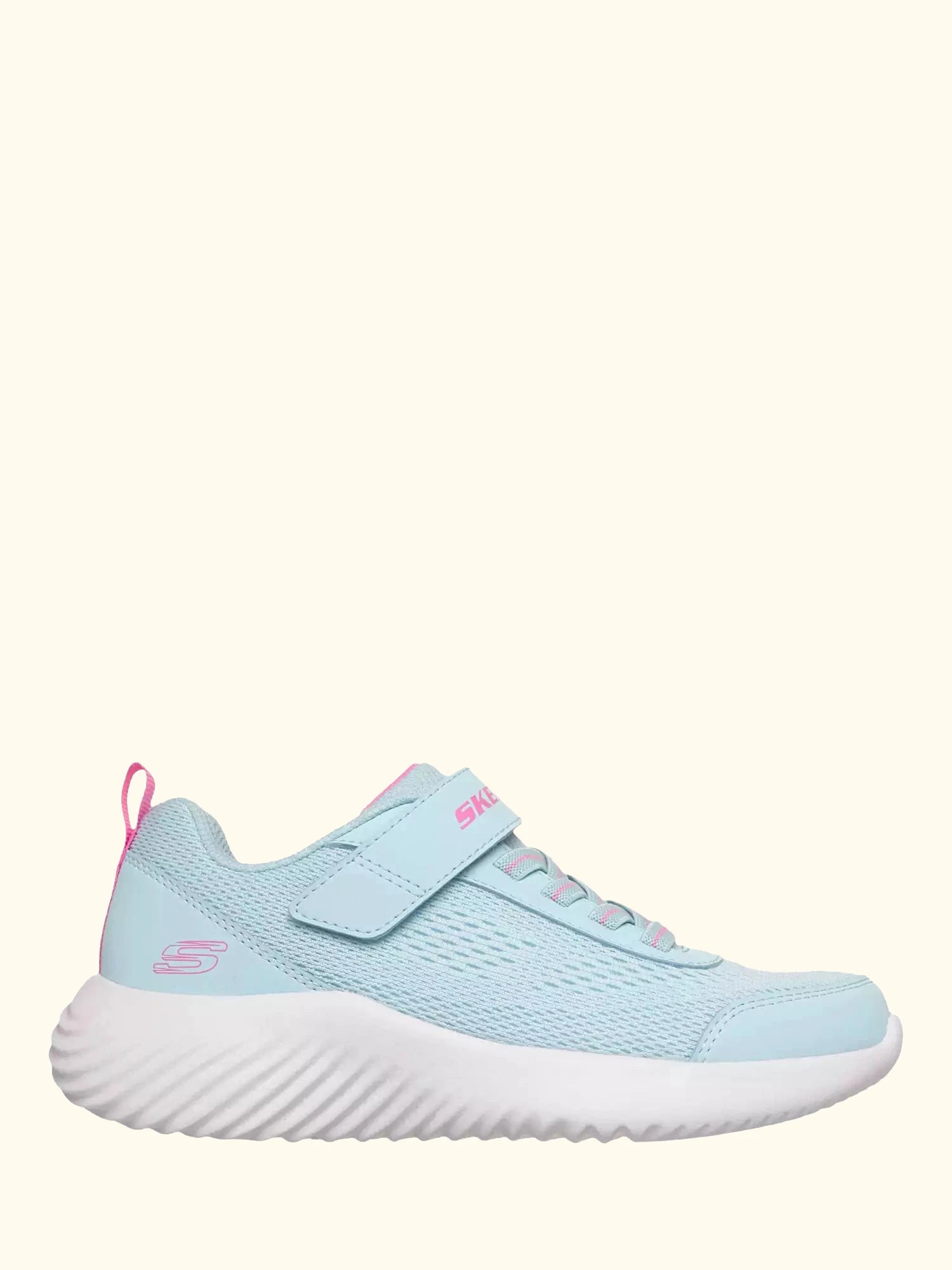 Skechers Kids' Bounder Free Mesh Trainers, Mint/Pink