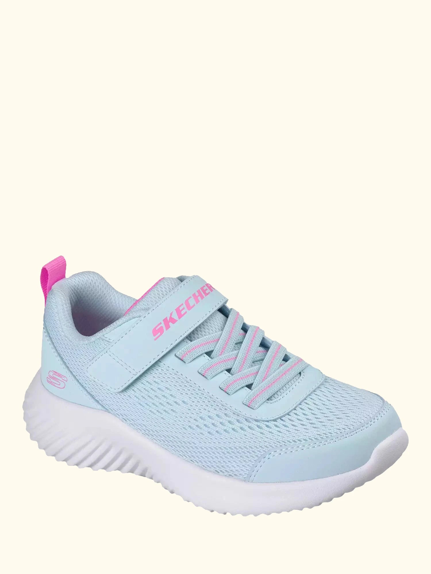Skechers Kids' Bounder Free Mesh Trainers, Mint/Pink
