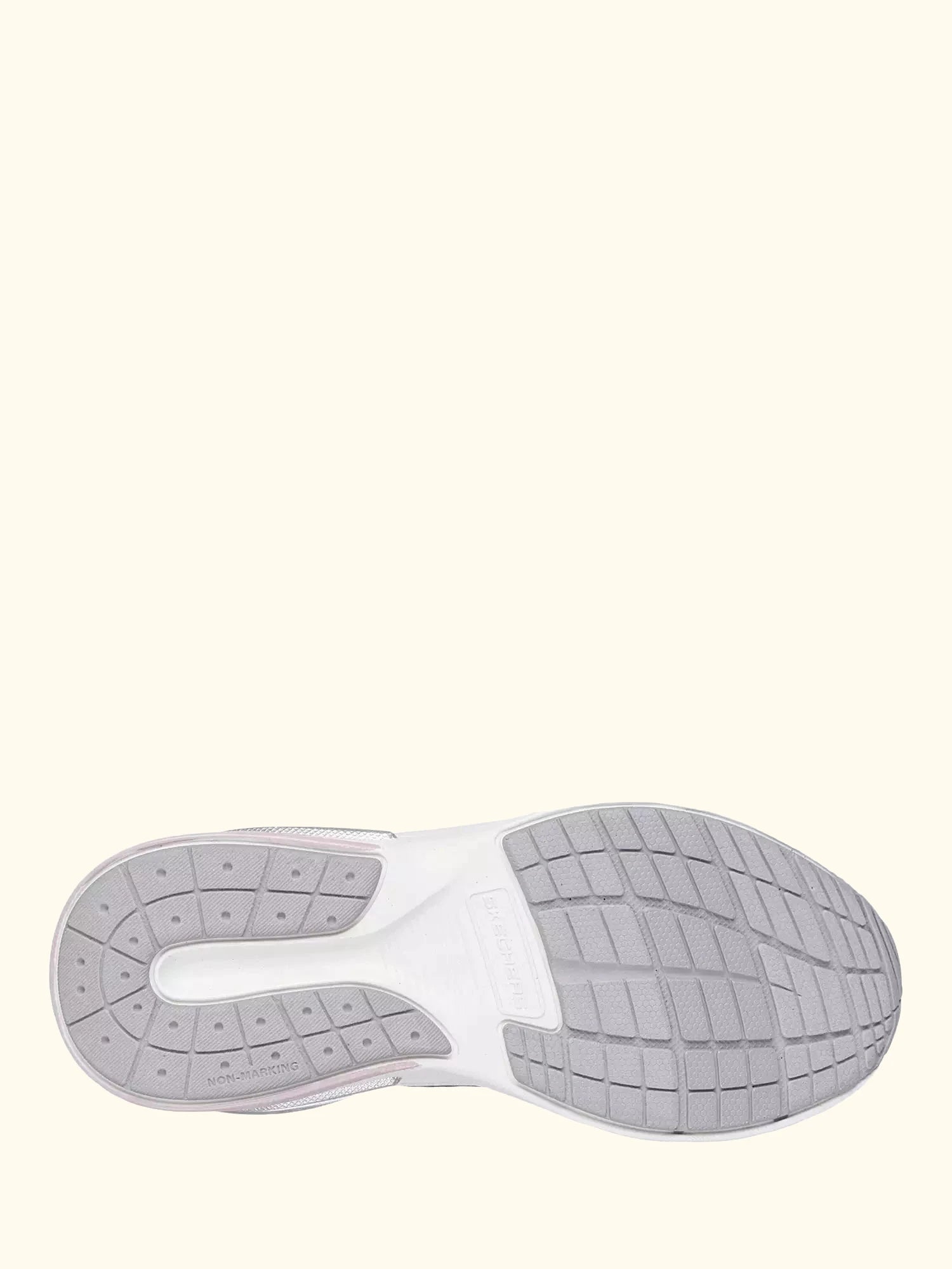 Skechers Kids' Mesh Metallic Lace Up Trainers, Off White