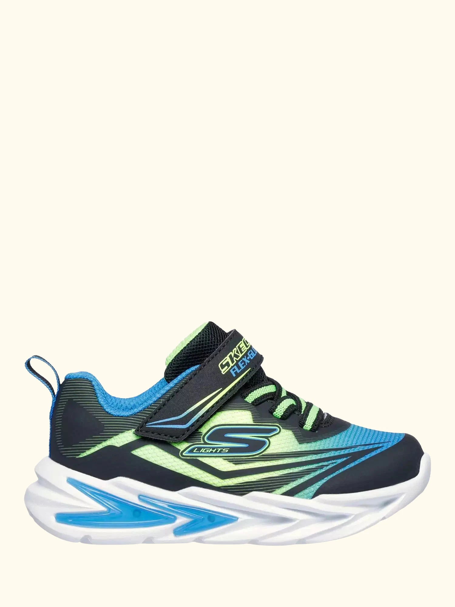 Skechers Kids' Flex-Glow Ultra Mesh Trainers, Charcoal/Red
