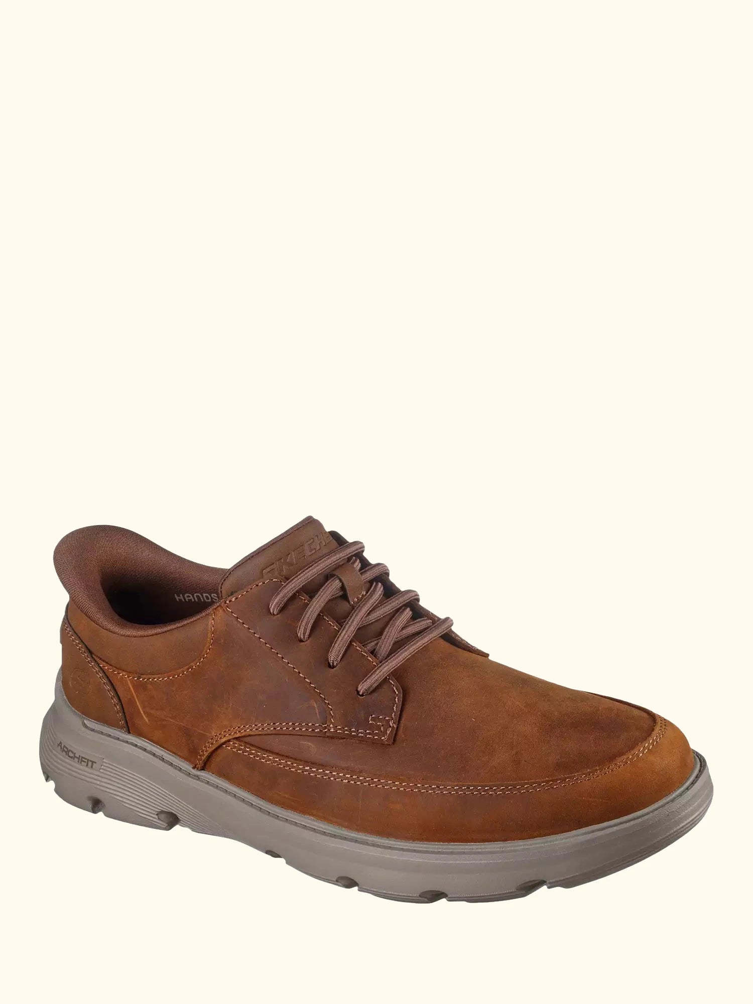 Skechers Arch Fit Garza Rowan Leather Shoes, Dark Brown
