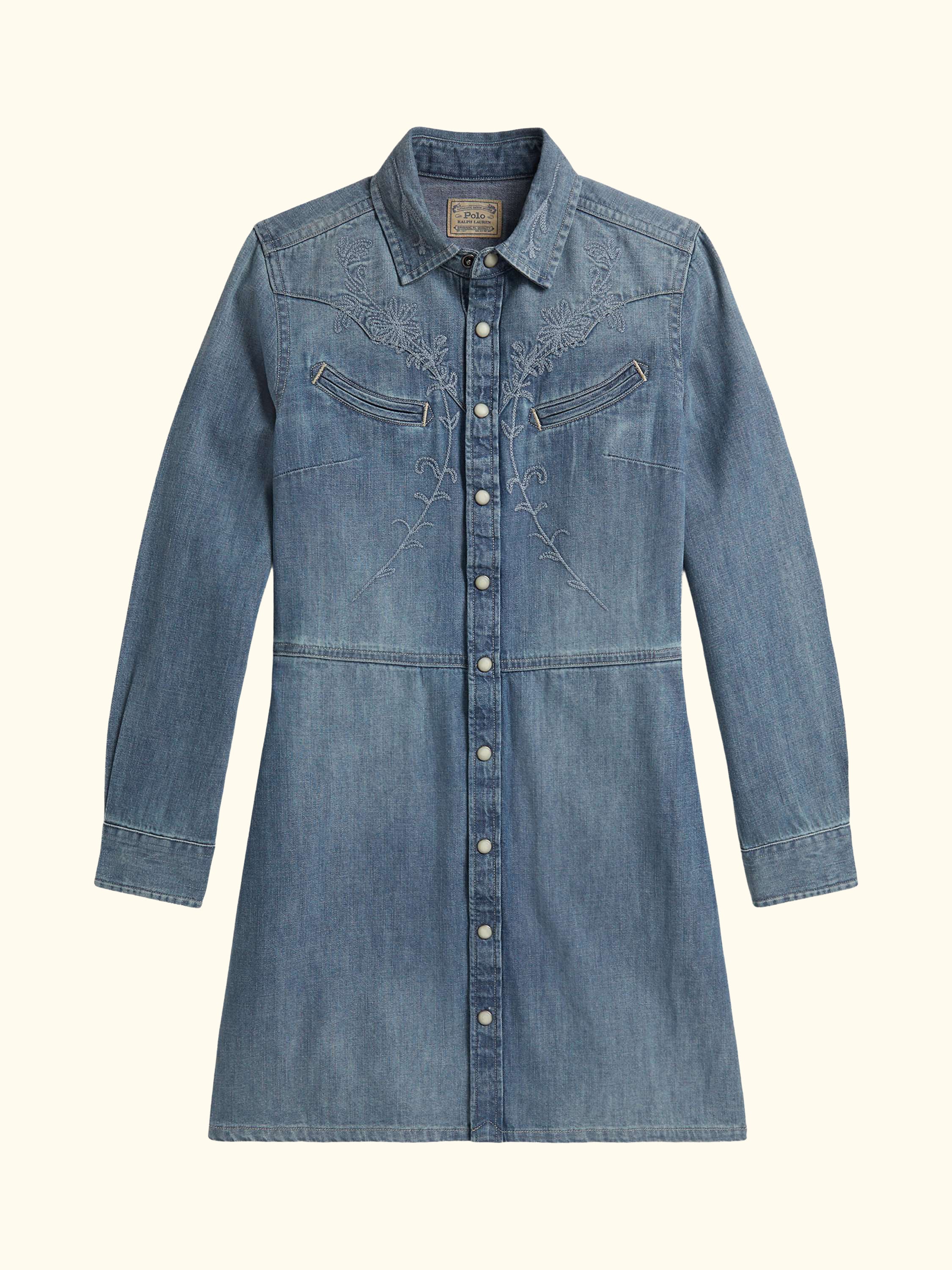 Kids' Cotton Denim Shirt Dress, Abiline