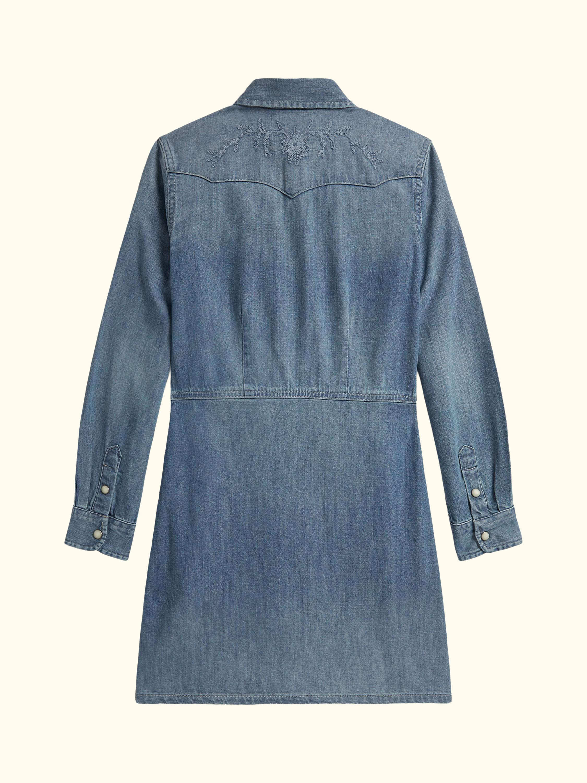 Kids' Cotton Denim Shirt Dress, Abiline