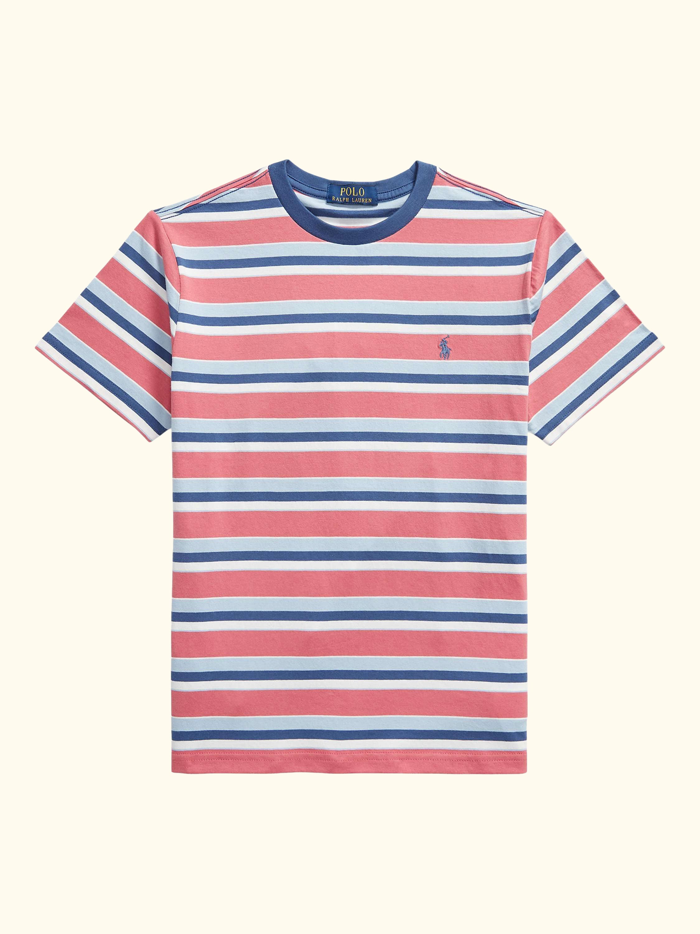 Polo Ralph Lauren Kids' Pure Cotton Short Sleeve T-Shirt, Red Multi