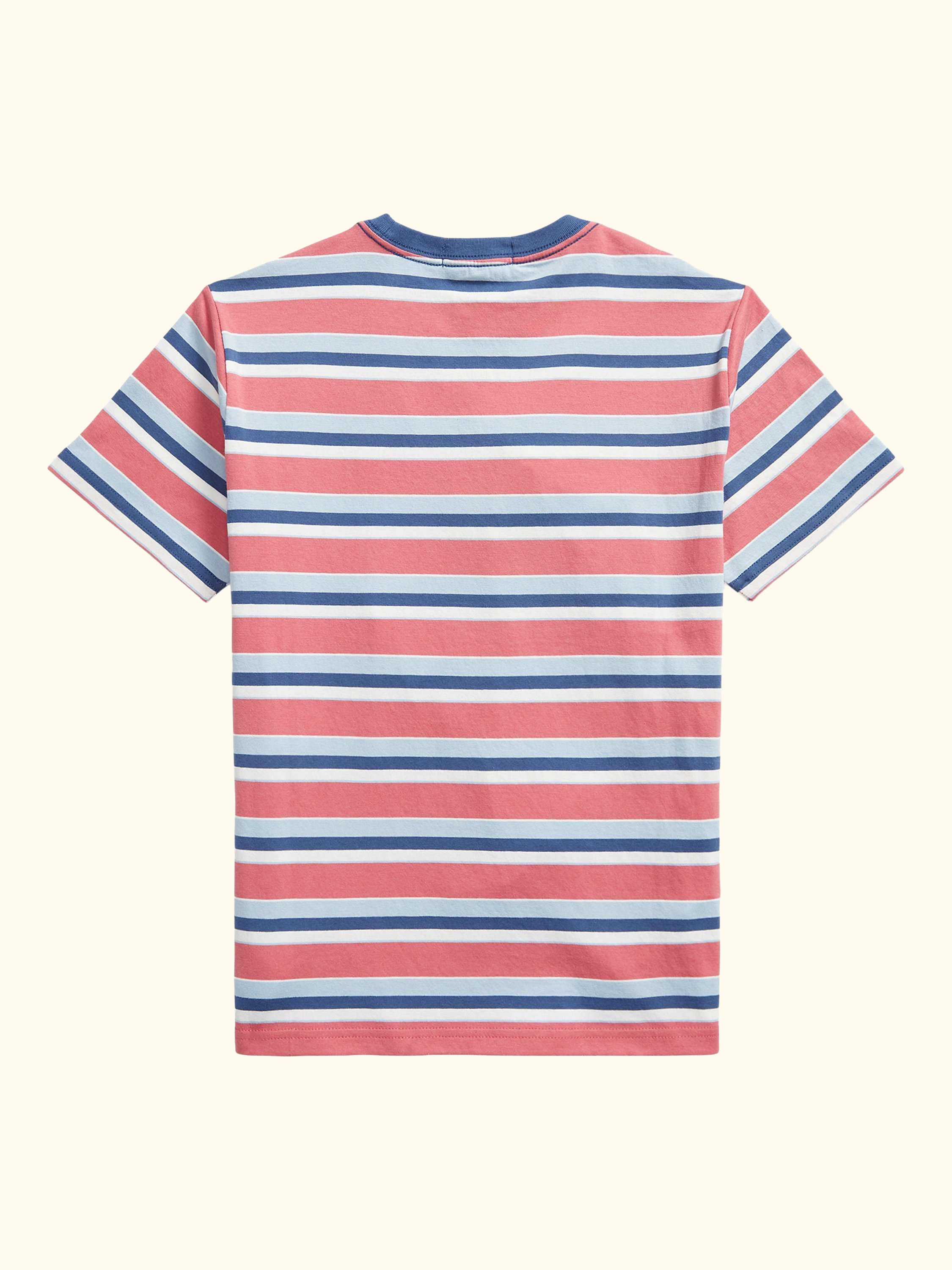 Polo Ralph Lauren Kids' Pure Cotton Short Sleeve T-Shirt, Red Multi