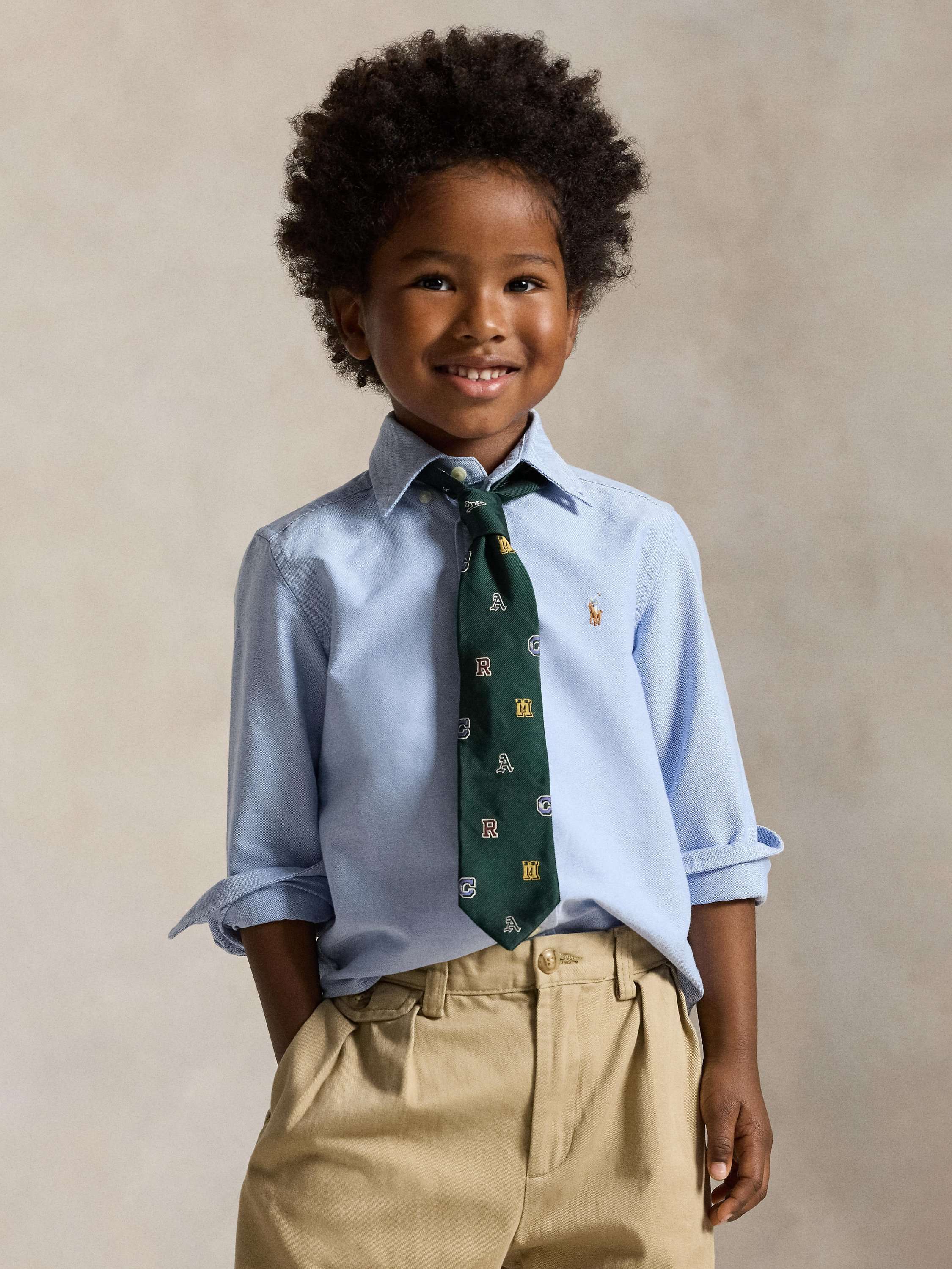 Polo Ralph Lauren Kids' Long Sleeve Oxford Shirt, Blue