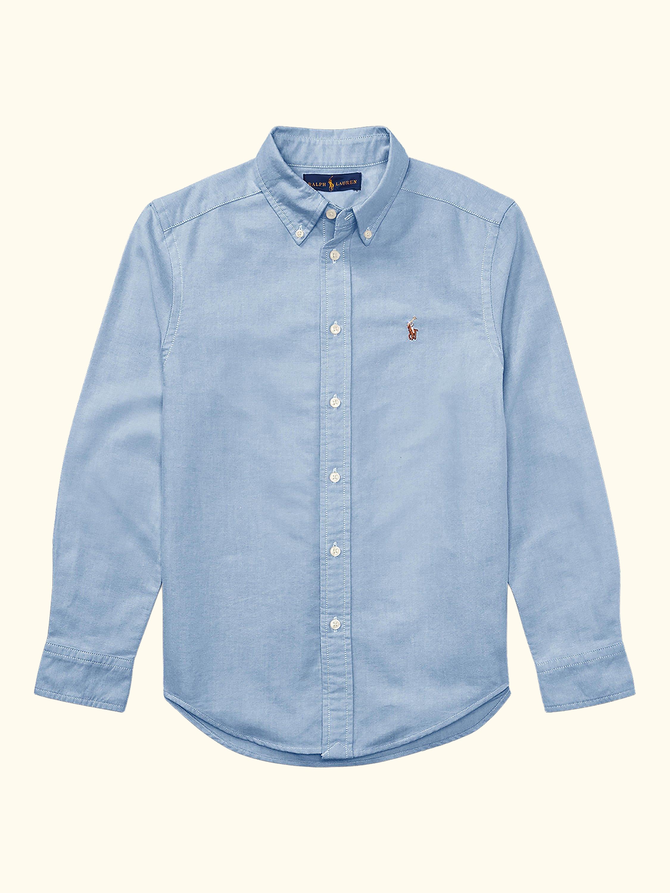 Polo Ralph Lauren Kids' Cotton Long Sleeve Sport Shirt, Blue