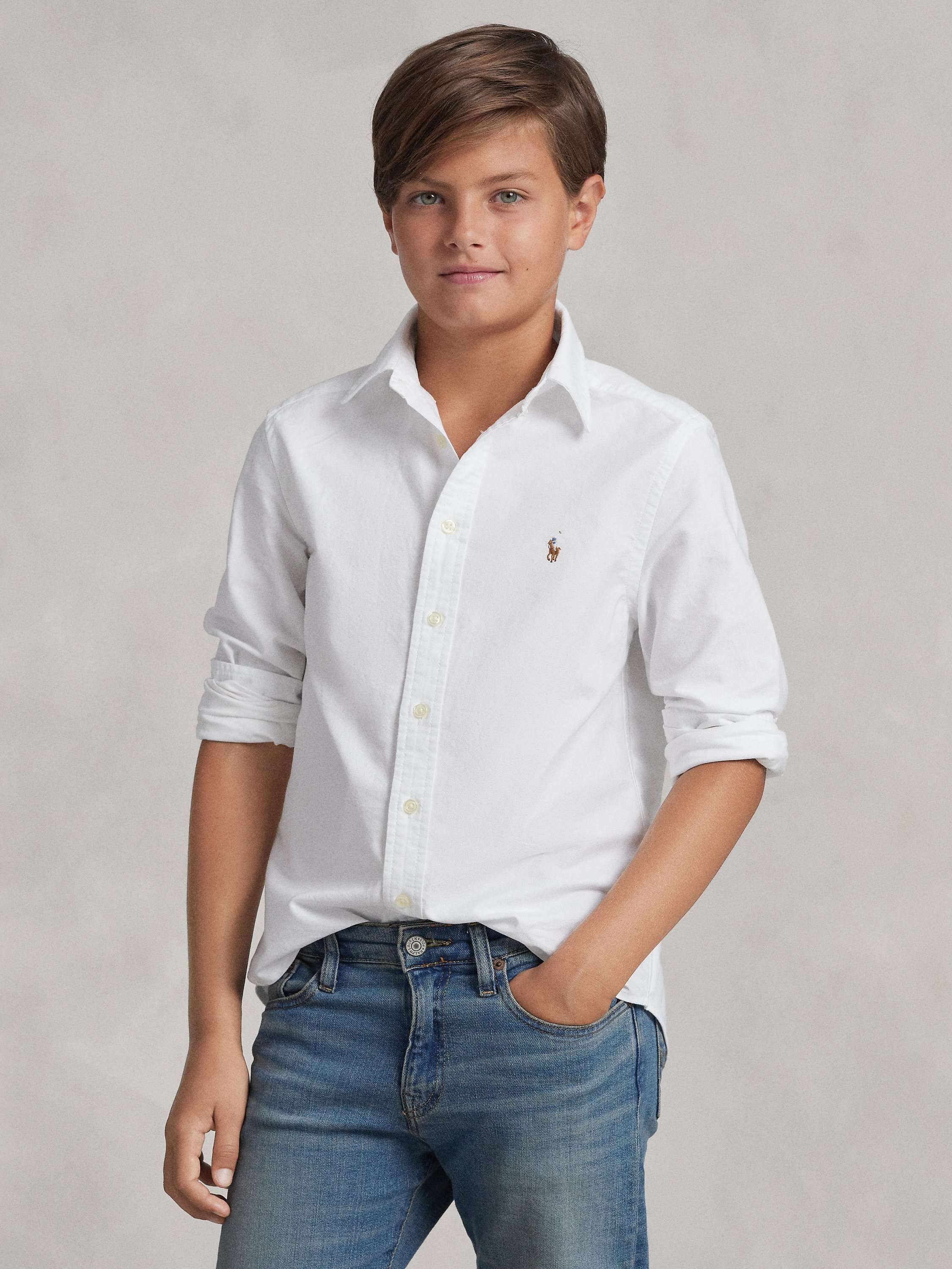 Polo Ralph Lauren Kids' Long Sleeve Oxford Shirt, White