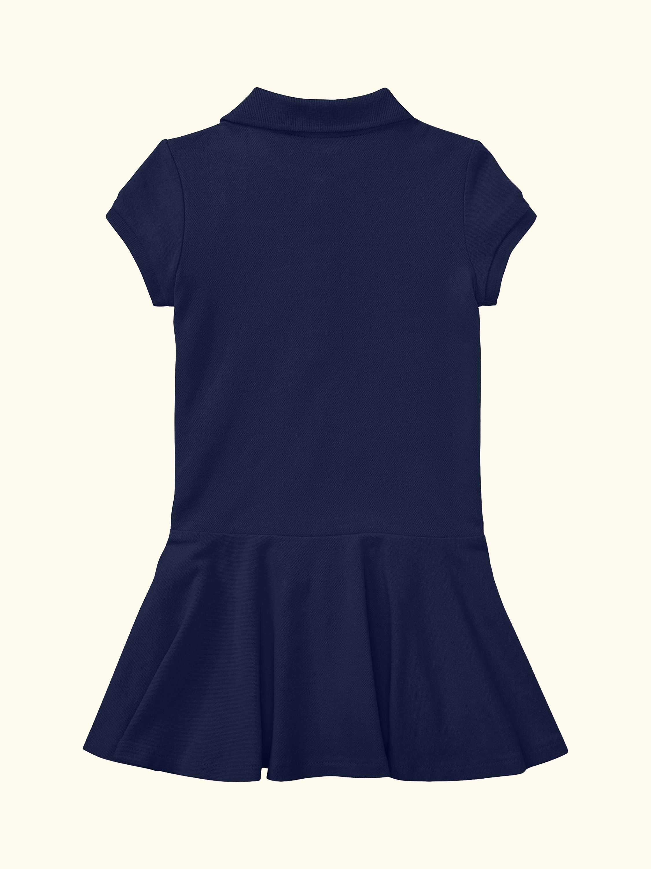 Kids' Short Sleeve Knit Polo Dress, Refined Navy