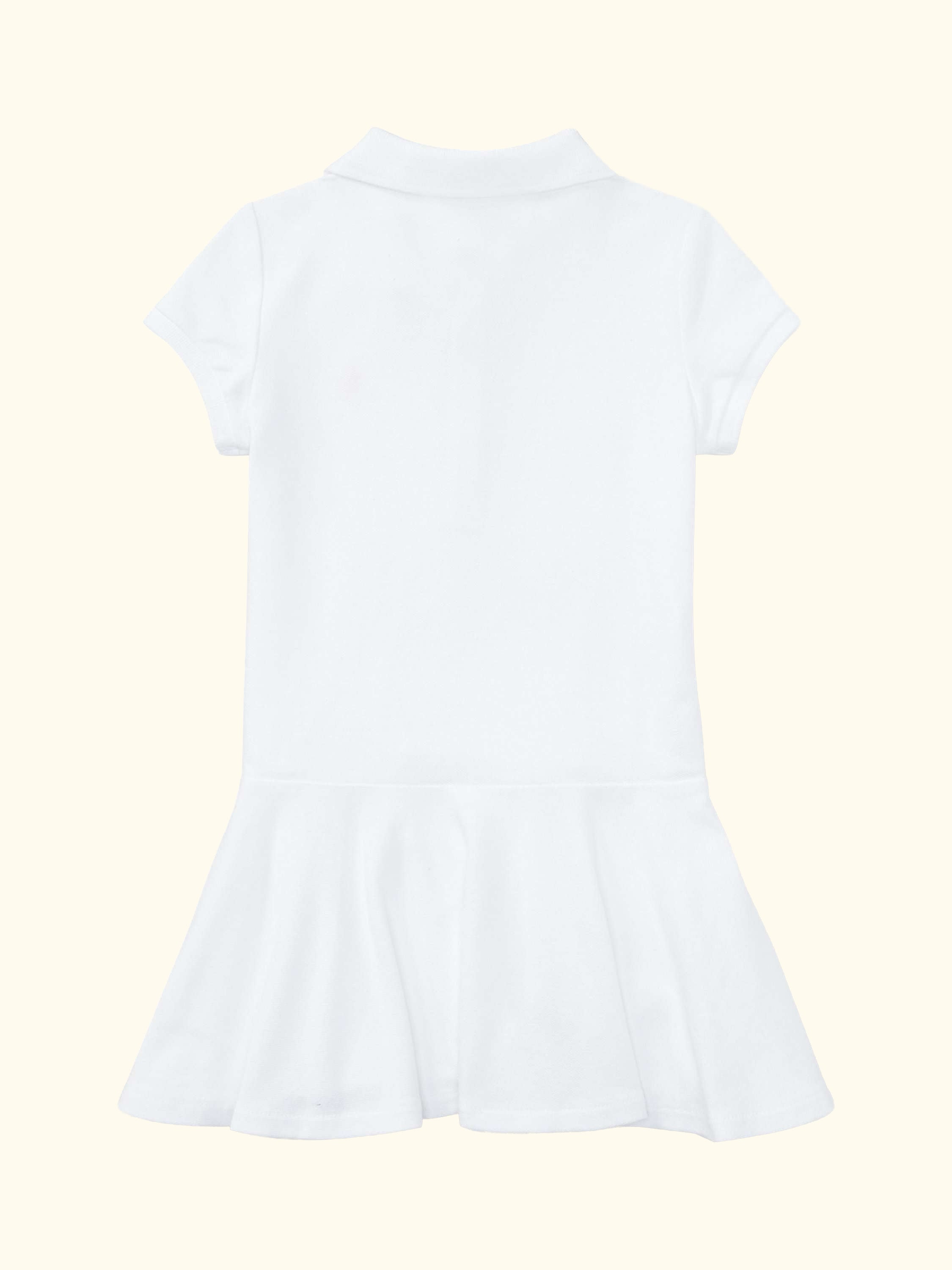 Kids' Short Sleeve Knit Polo Dress, White