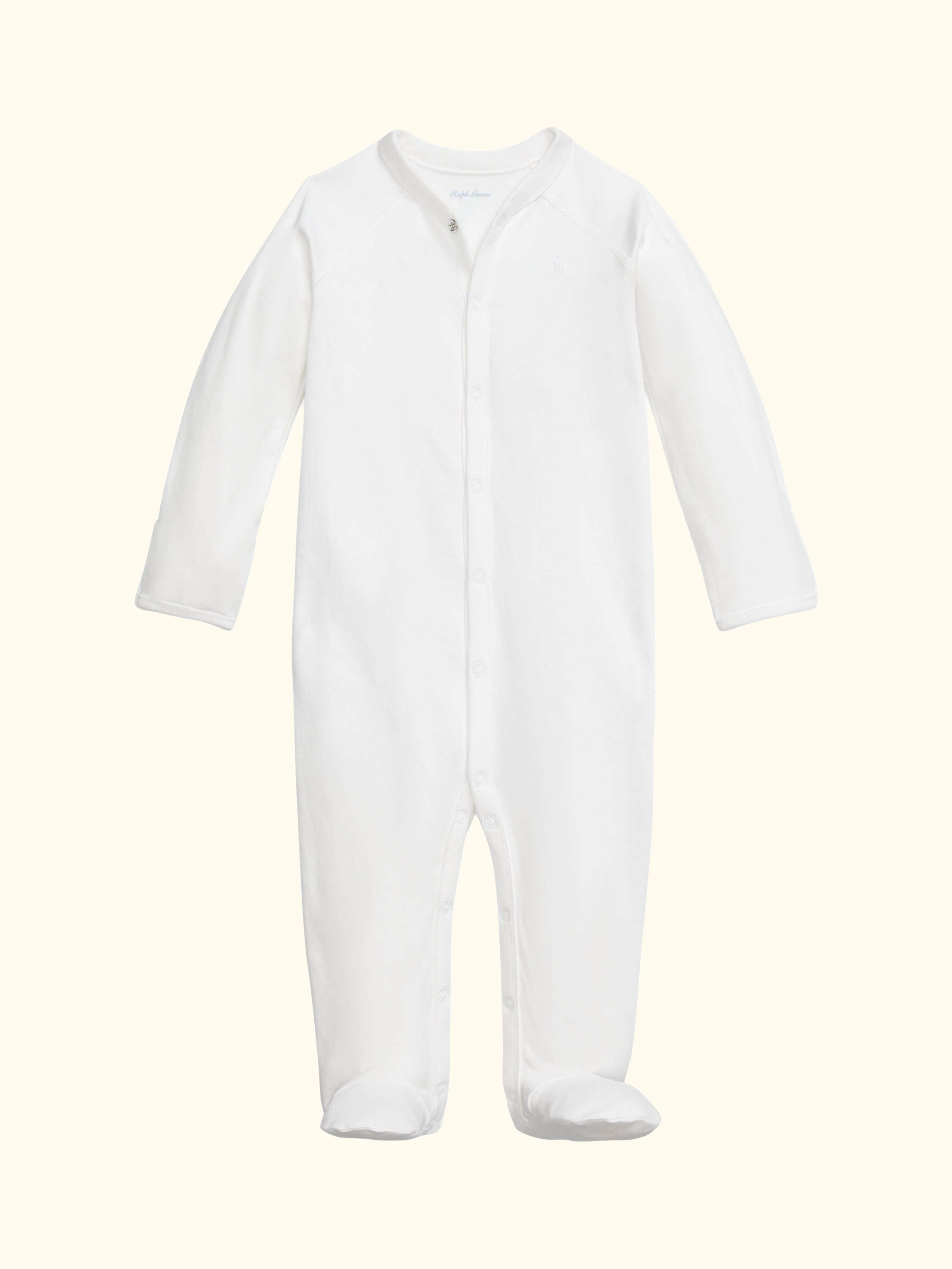 Baby Pure Cotton Long Sleeve Bodysuit, White