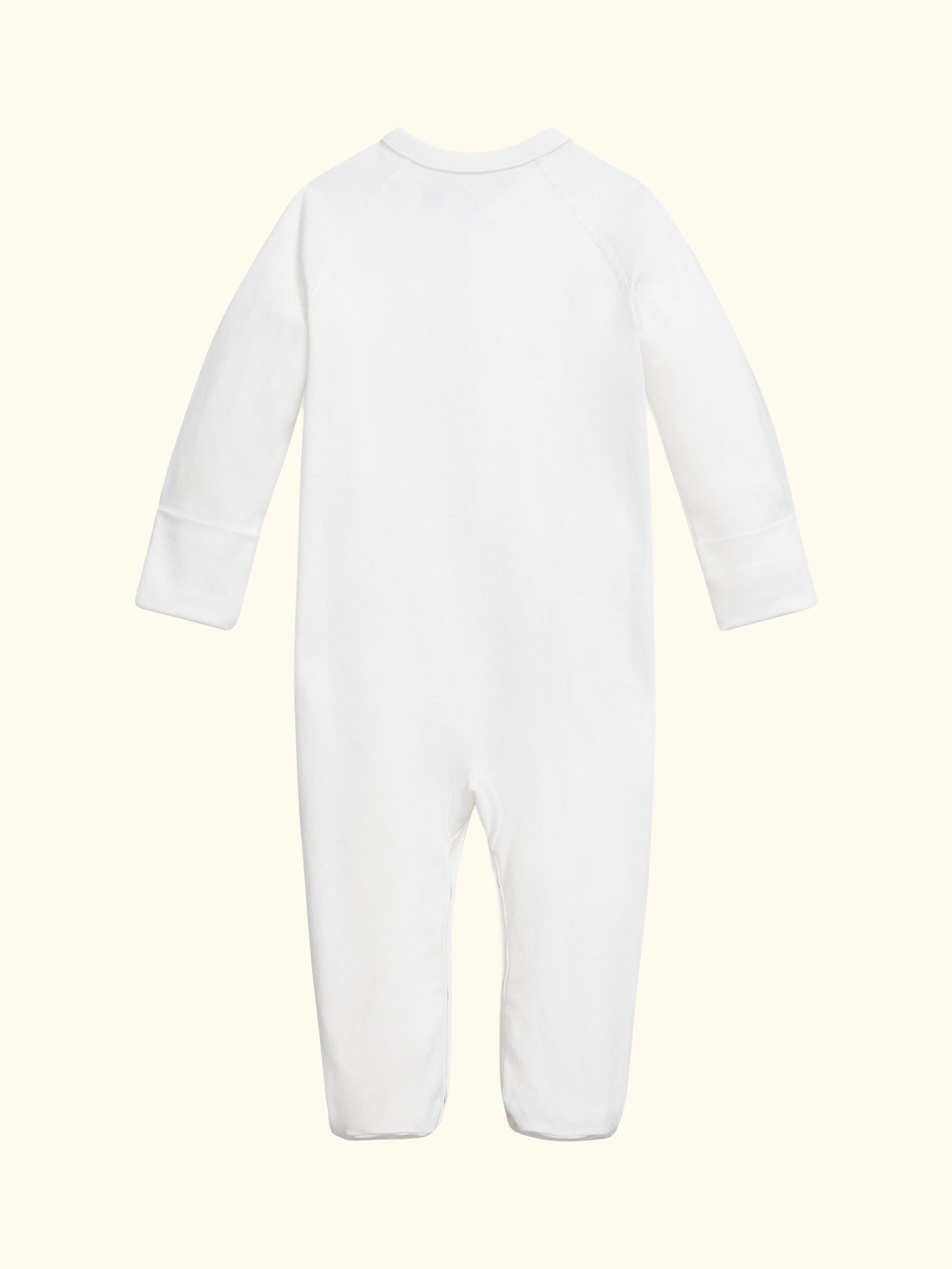 Baby Pure Cotton Long Sleeve Bodysuit, White